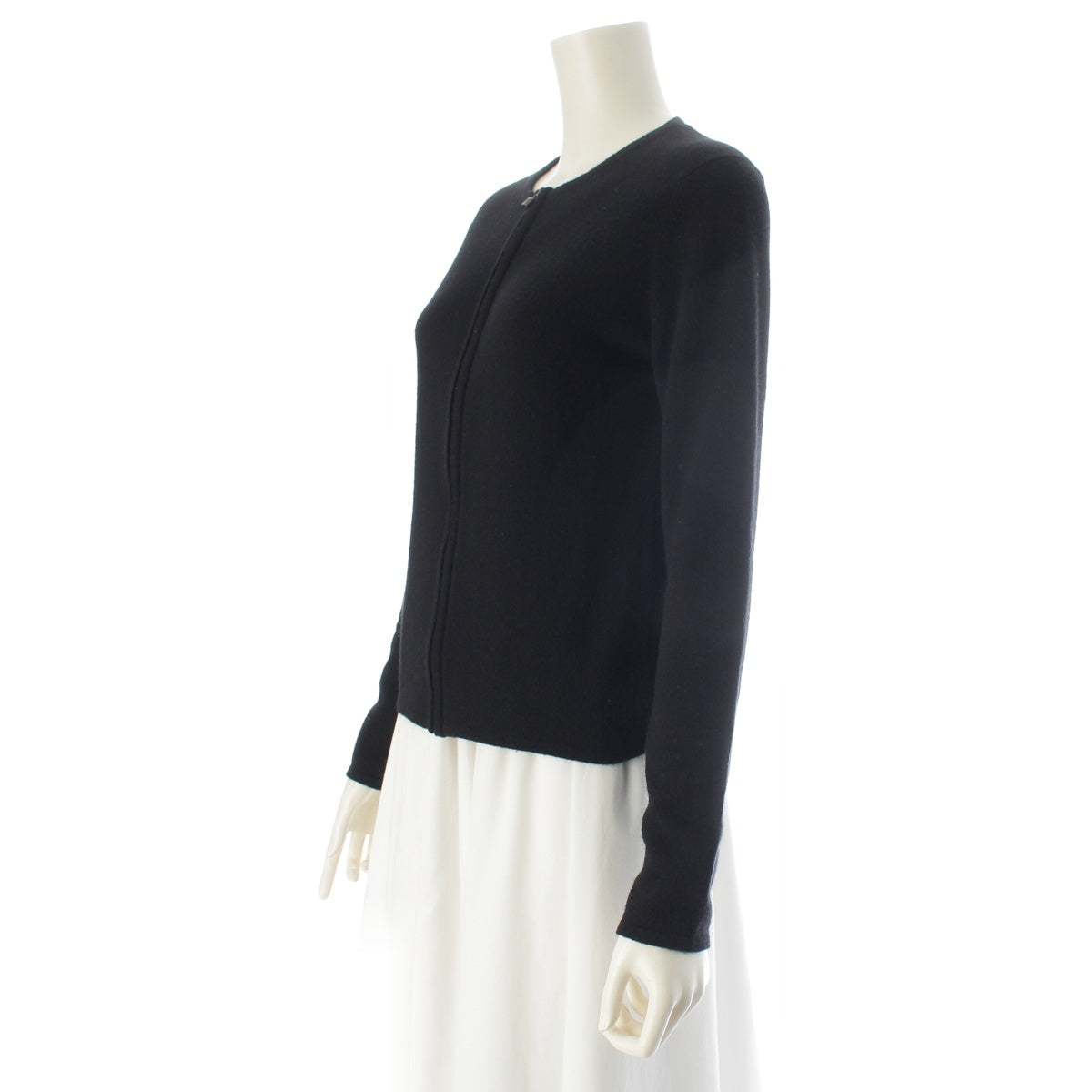 HERMES cashmere Knit with padlock zip cardigan Jacket black XS
