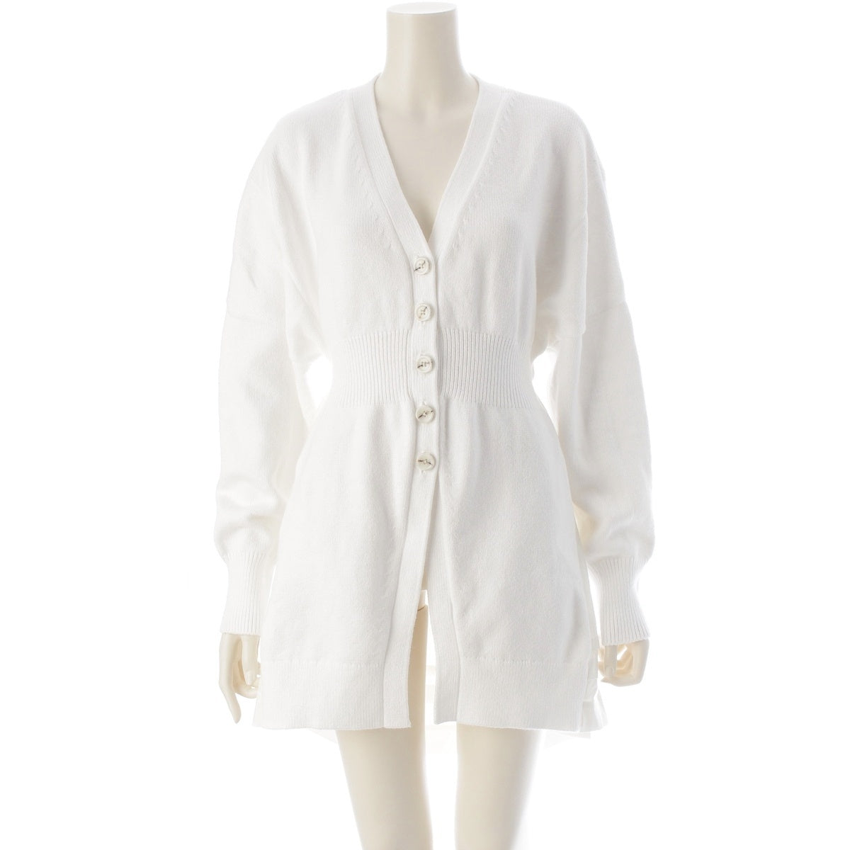 FOXEY Yuna cotton Long flare cardigan 44235 white S