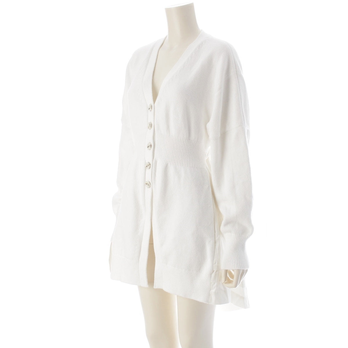 FOXEY Yuna cotton Long flare cardigan 44235 white S