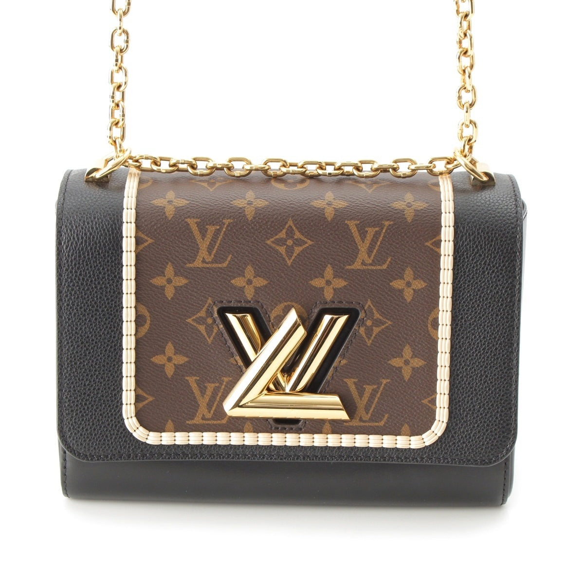 LOUIS VUITTON Twist MM Monogram Chain Shoulder Bag M44837 Brown
