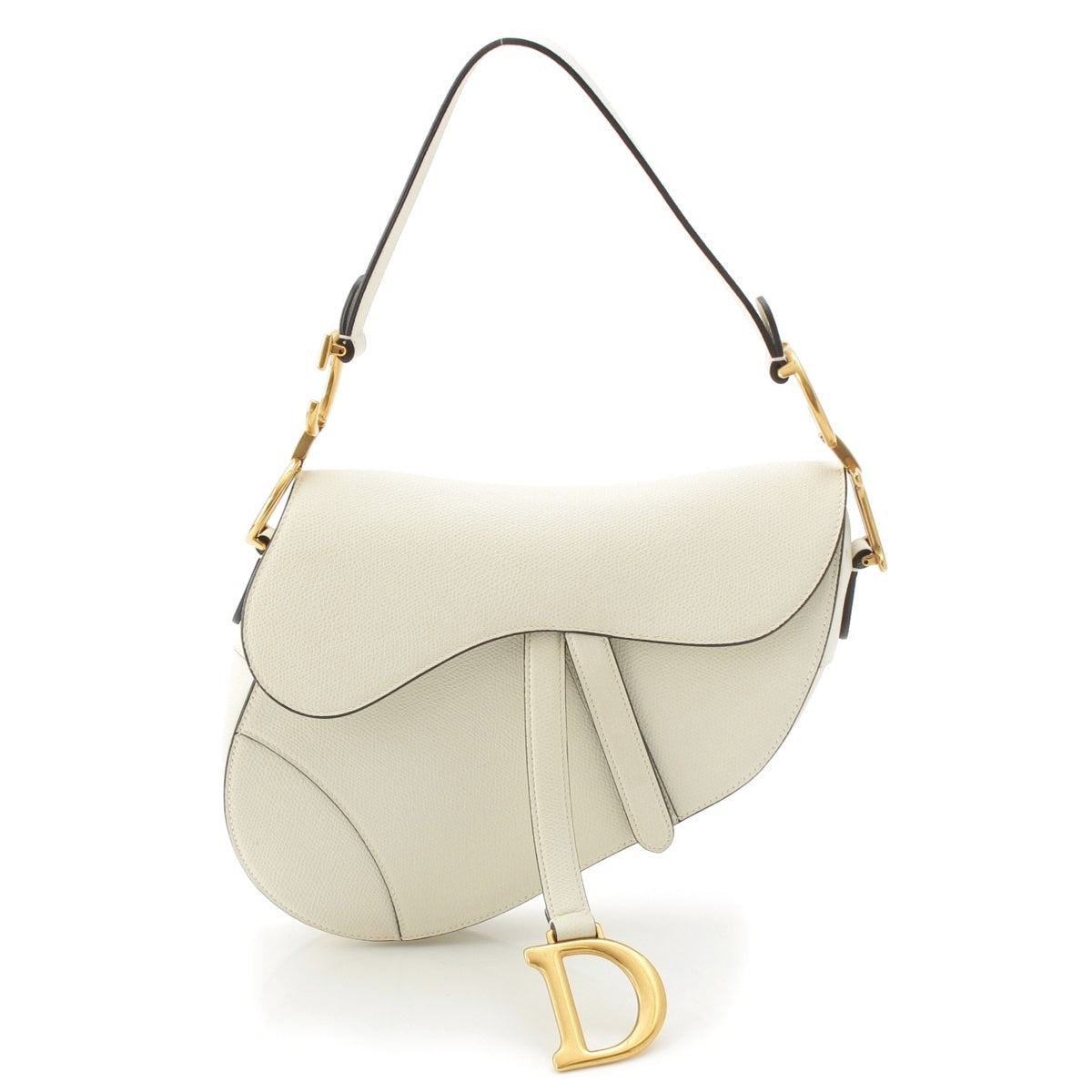 Dior leather Saddlebag One Shoulder Bag Shoulder strap sold separately White Latte