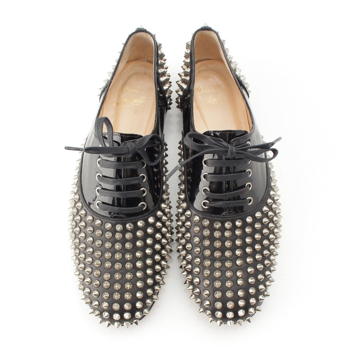 Christian Louboutin Studs FREDDY FLAT PATENT shoes 1100406 black 41