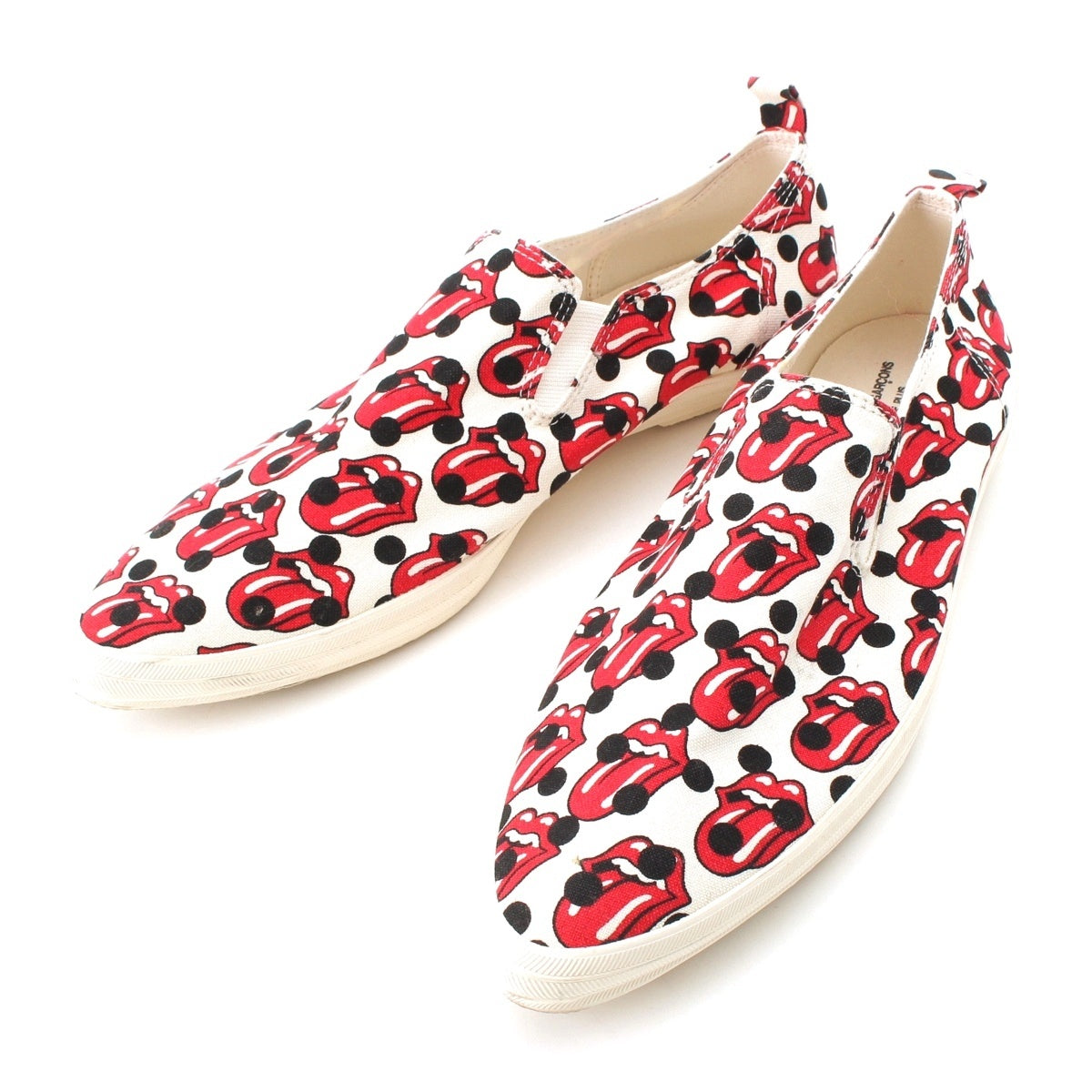 COMME des GARCONS HOMME PLUS The Rolling Stones Lips and Tongue logo Slip-on JQ20A1 White red 27