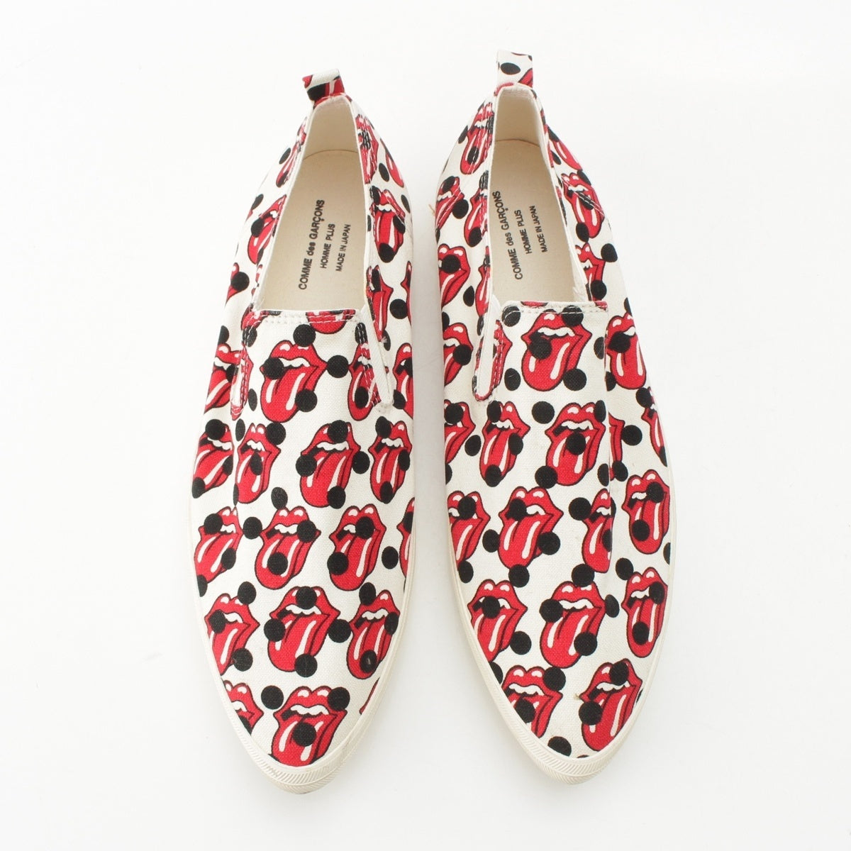 COMME des GARCONS HOMME PLUS The Rolling Stones Lips and Tongue logo Slip-on JQ20A1 White red 27