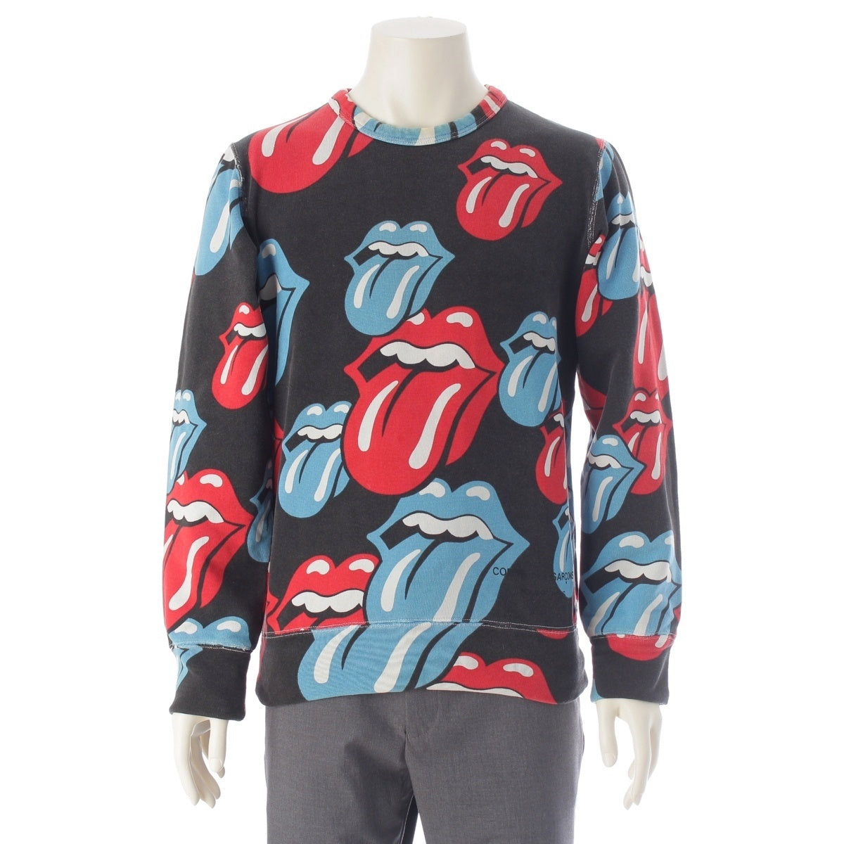 COMME des GARCONS HOMME PLUS The Rolling Stones cotton Lips and Tongue Logo Long Sleeve sweat PQ-T007 black S