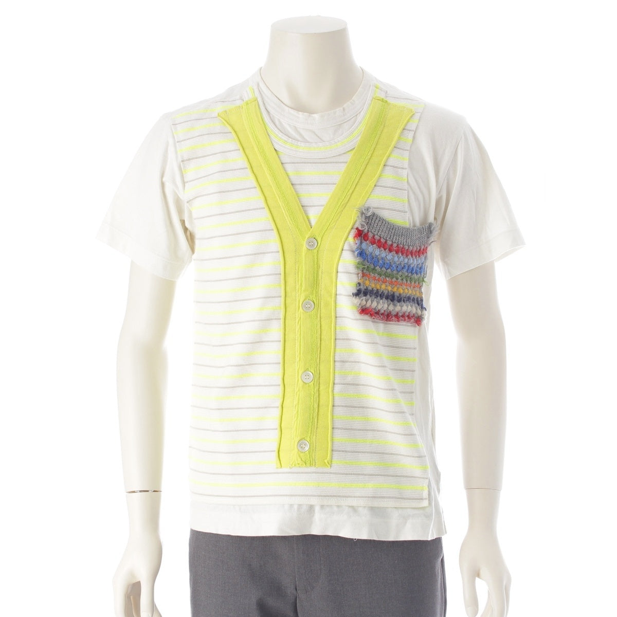 COMME des GARCONS Cotton wool docking Cut Shorts PE-T020 White yellow S