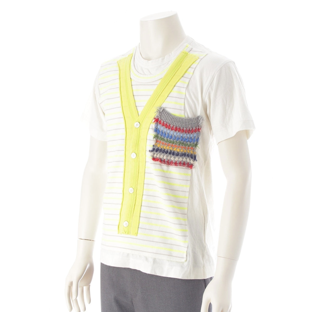 COMME des GARCONS Cotton wool docking Cut Shorts PE-T020 White yellow S