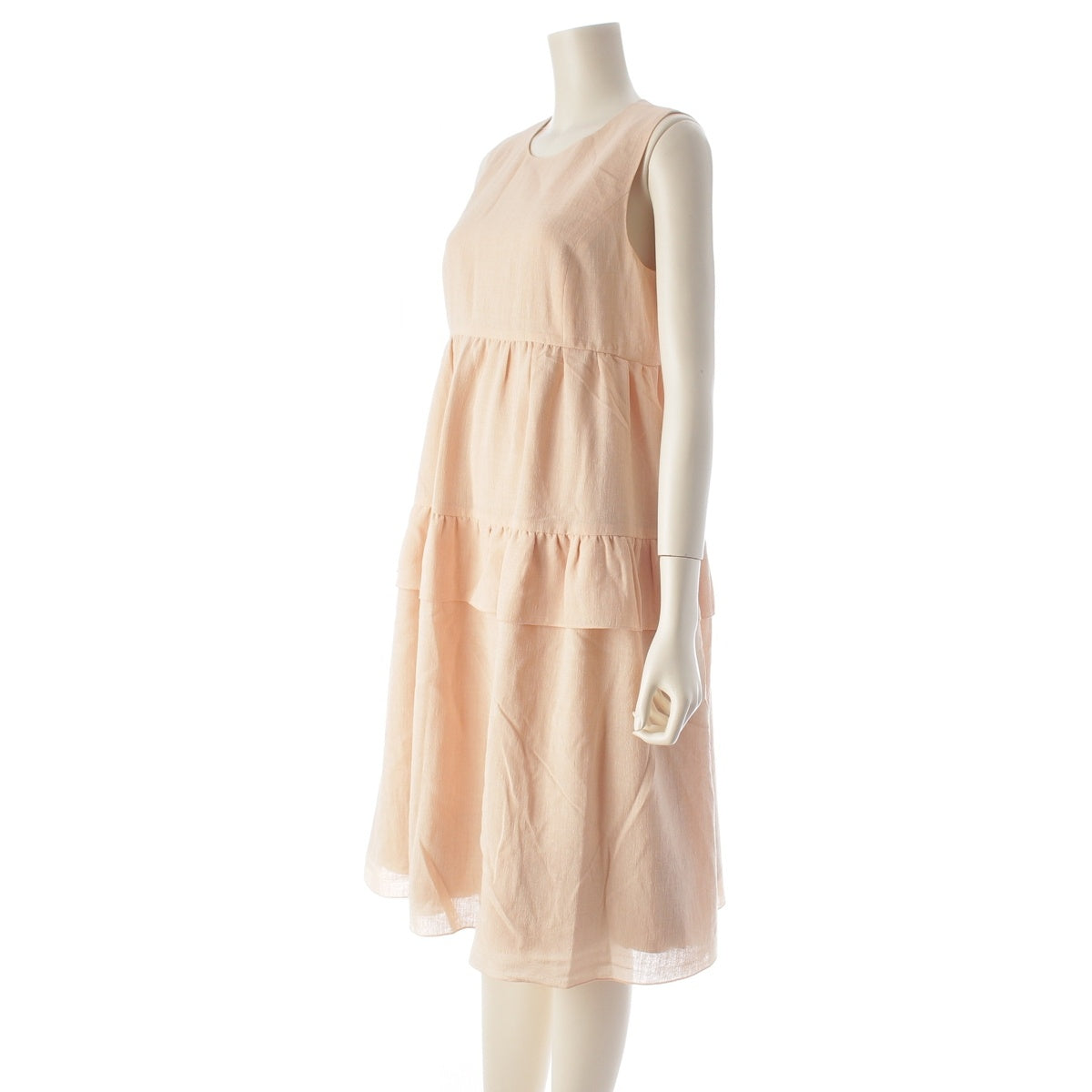 DAISY LIN for Foxy Triacetate Fluffy sleeveless tiered dress one piece tops skirts 36154 pink beige 40