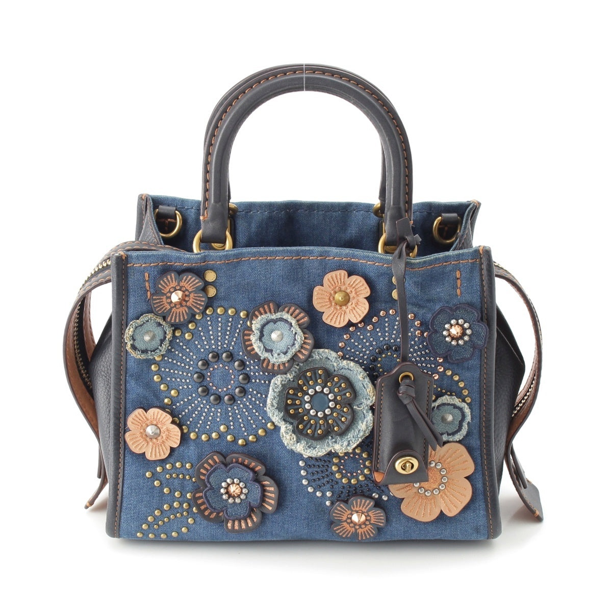 COACH Rogue 25 1941 Leather denim 2WAY Shoulder Handbag 28885 blue