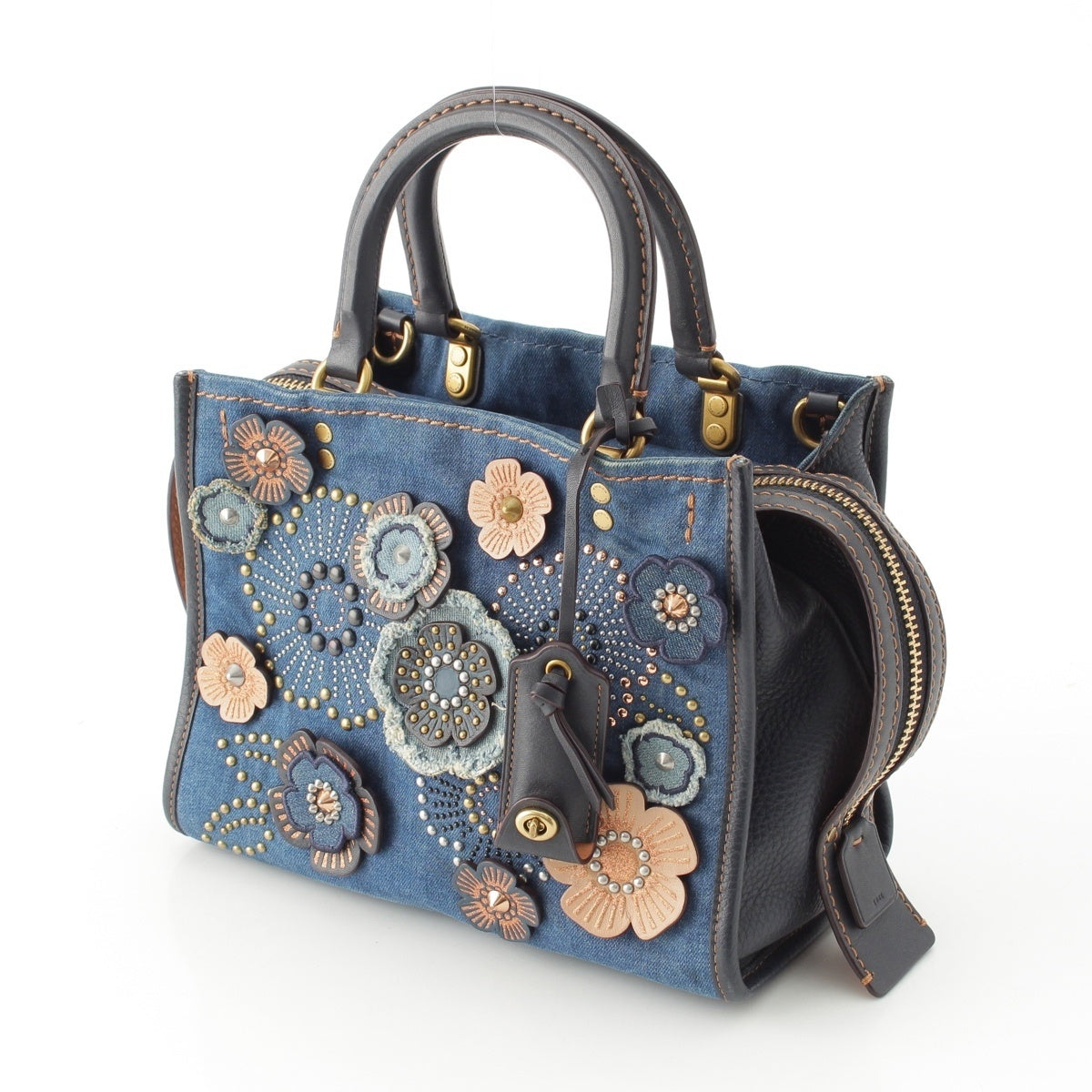 COACH Rogue 25 1941 Leather denim 2WAY Shoulder Handbag 28885 blue