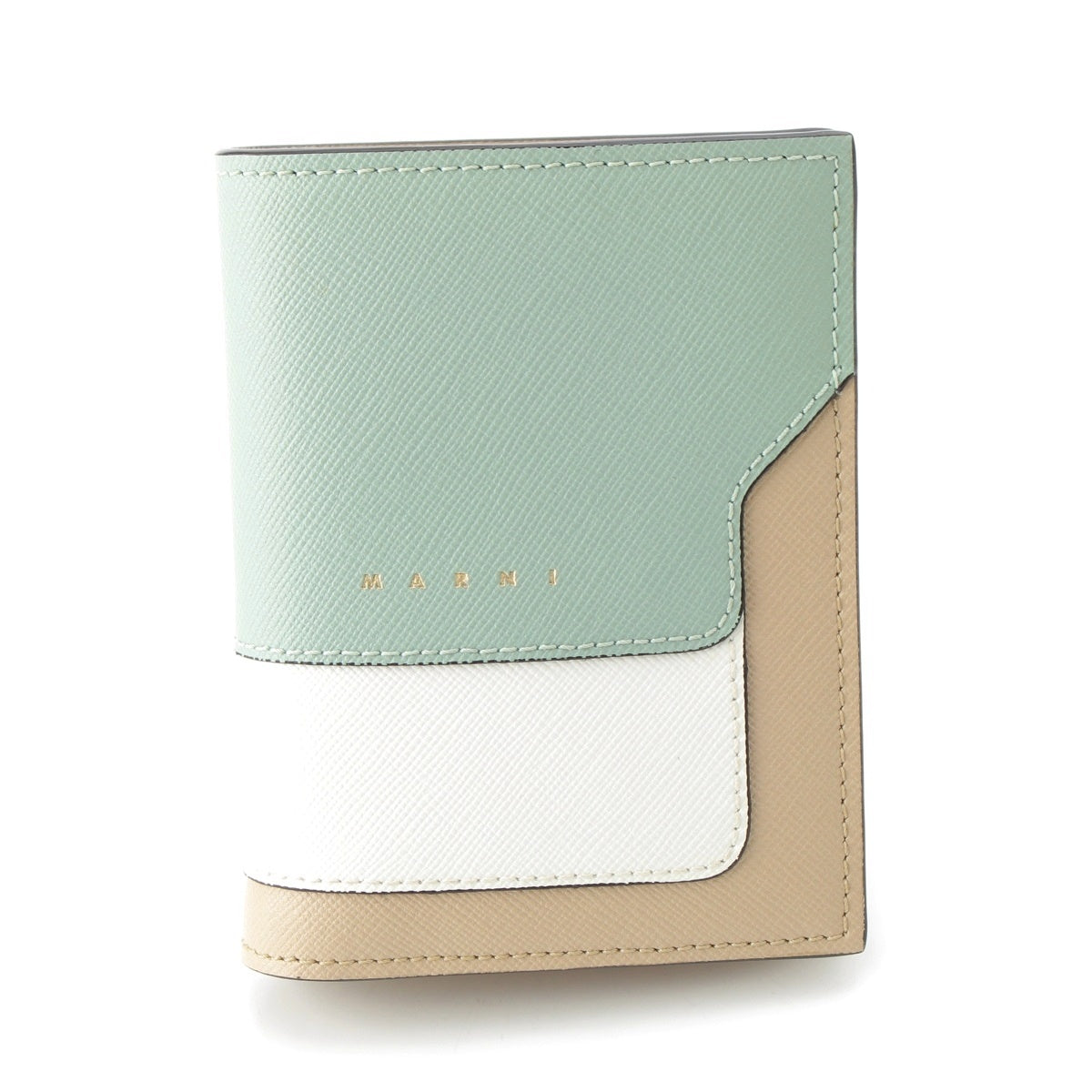 MARNI Cowhide Color block Bifold Wallet Wallet PFMOQ14U13 blue white beige