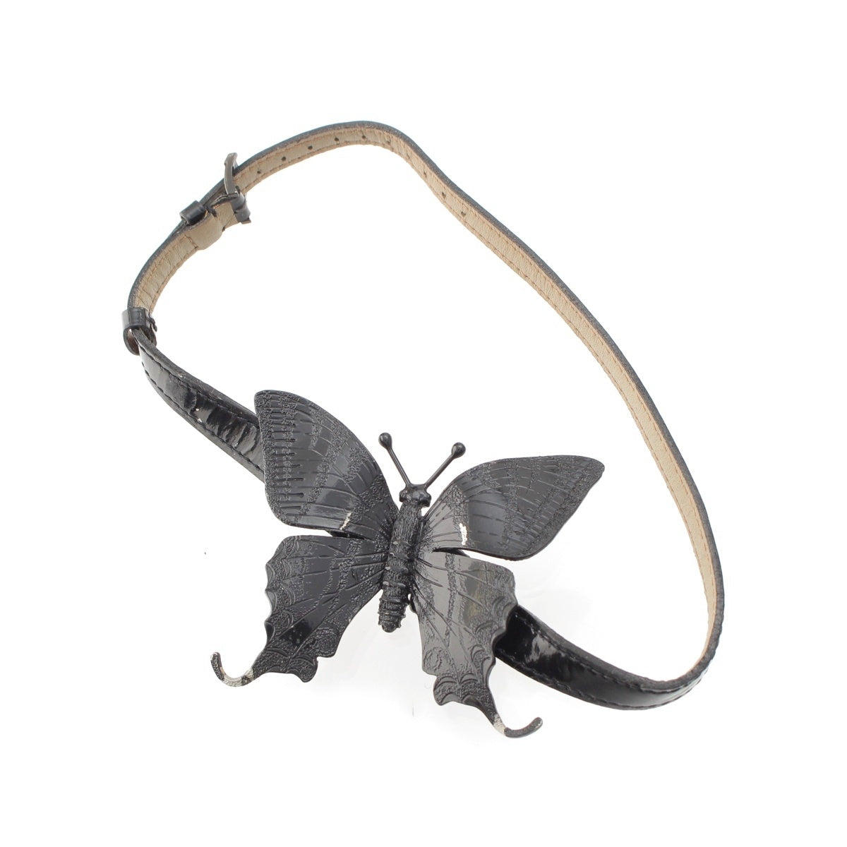 Dior Gold Plated BY JOHN GALLIANO (Galliano period) Butterfly motif choker black