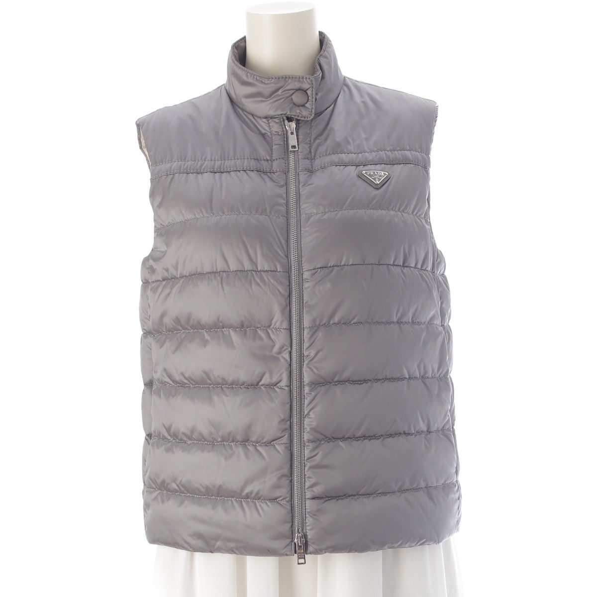 PRADA Triangle logo Down vest 290830 gray 38