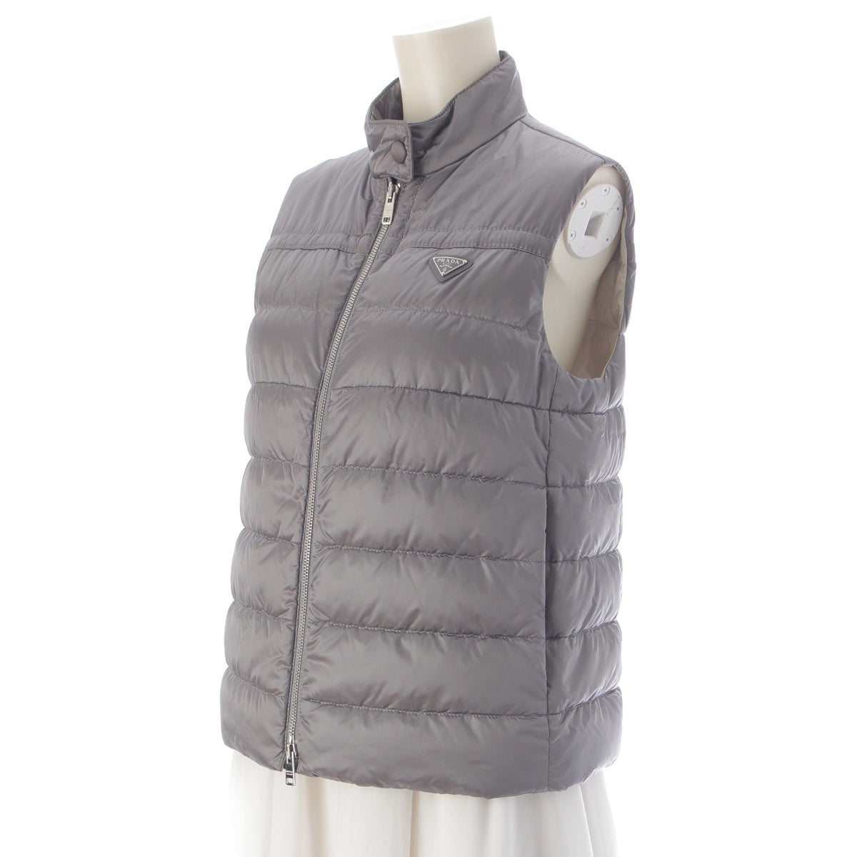 PRADA Triangle logo Down vest 290830 gray 38