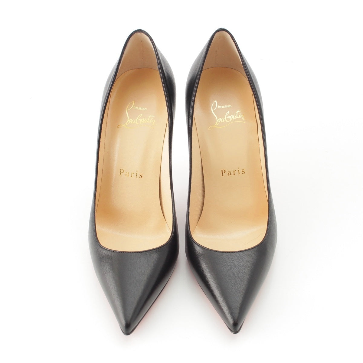 Christian Louboutin leather Pointed toe pumps heel shoes black 35 1/2