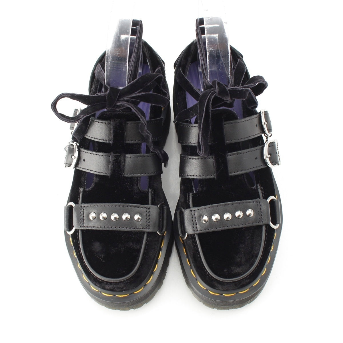 Dr.Martens Wednesday Ramsey Velour Studded Creeper shoes black UK3