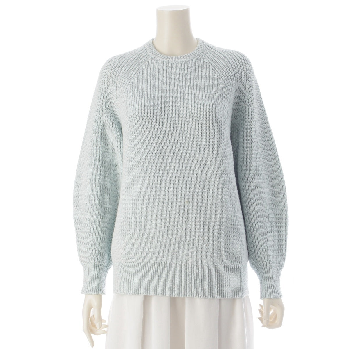 Drawer 7G Rib Knit Crew Neck Pullover knit tops 6513-105-0979 blue 1