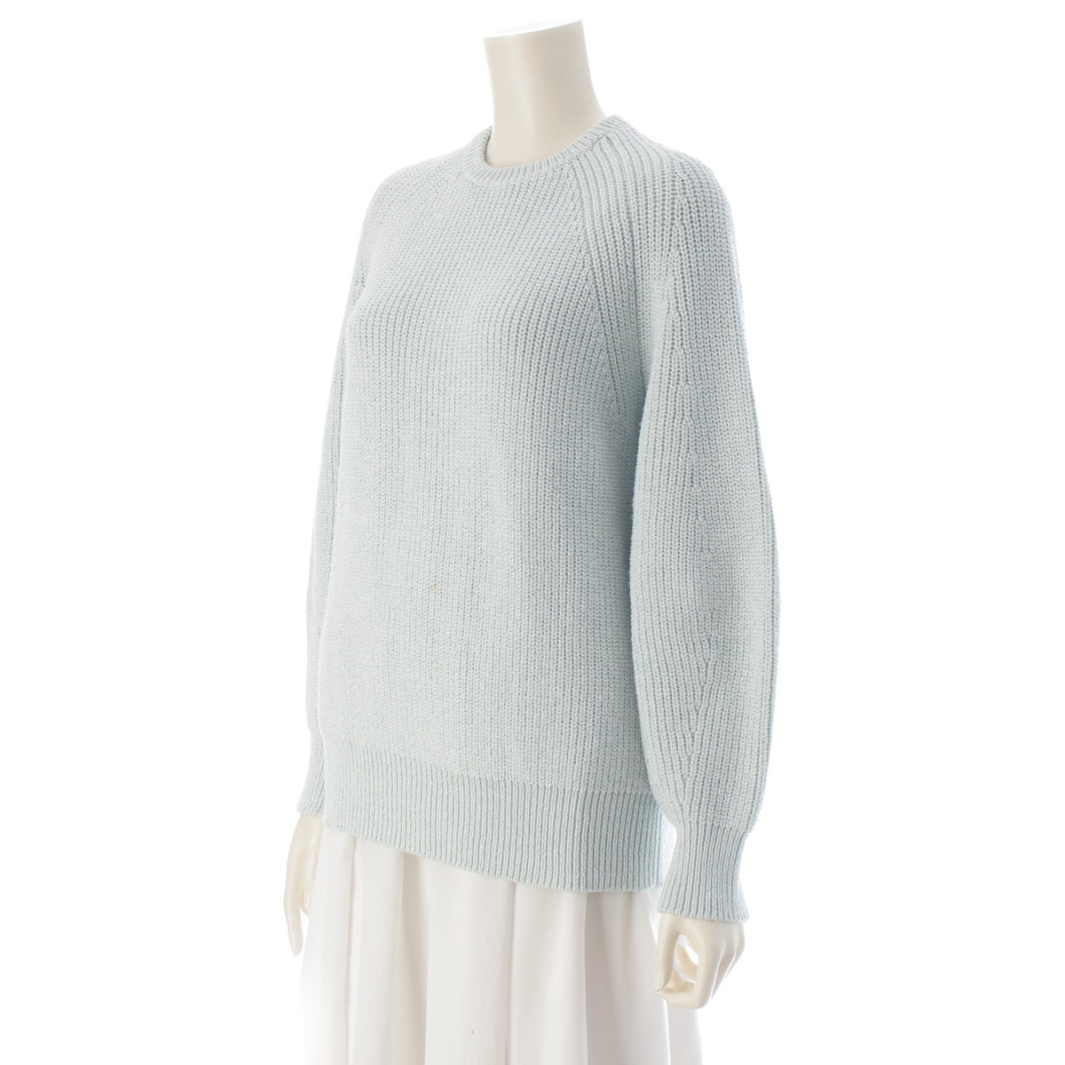 Drawer 7G Rib Knit Crew Neck Pullover knit tops 6513-105-0979 blue 1