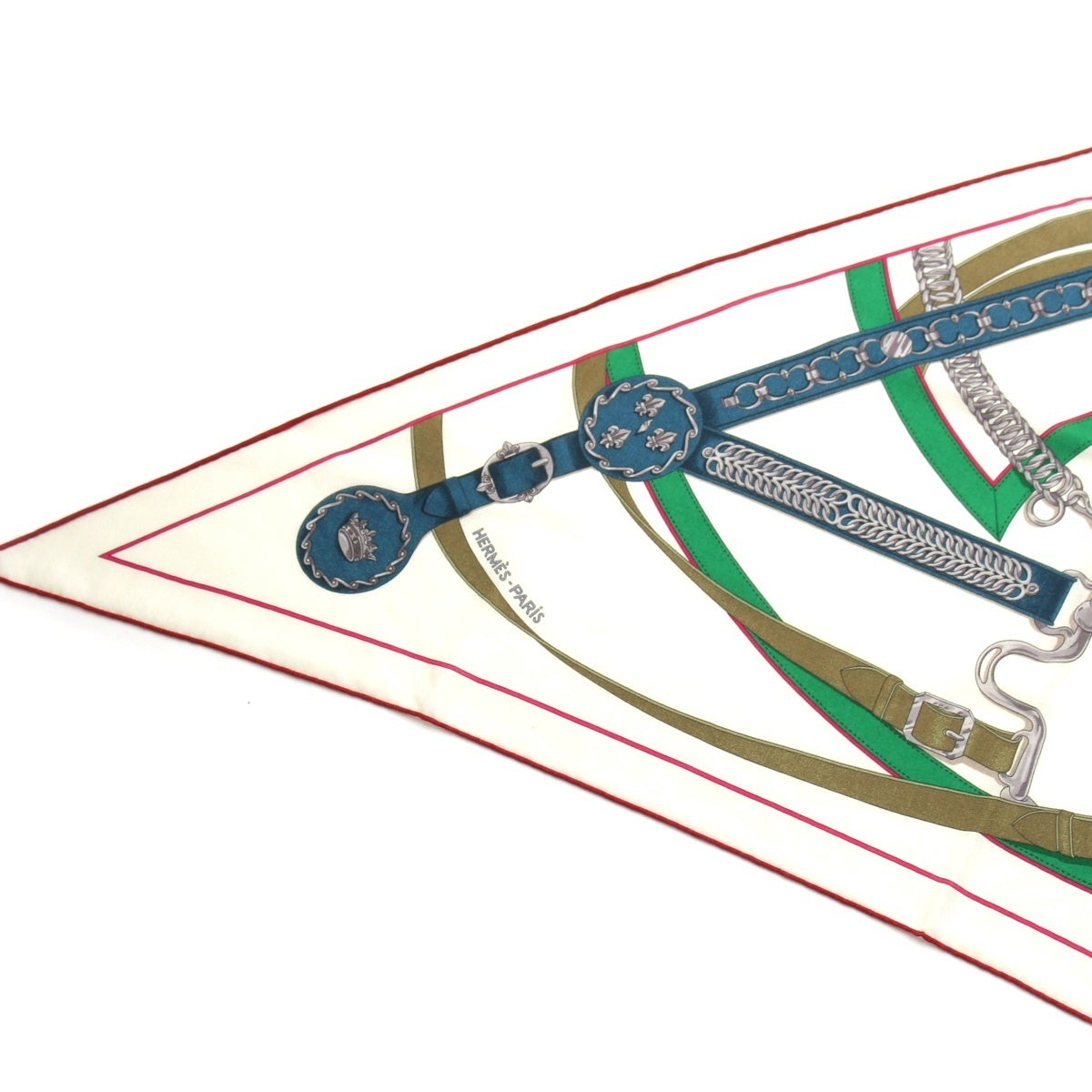 HERMES Triangle Géant LA PROMENADE DU MATIN (Morning Walk) Cashmere x silk scarf Large format White x Multicolor