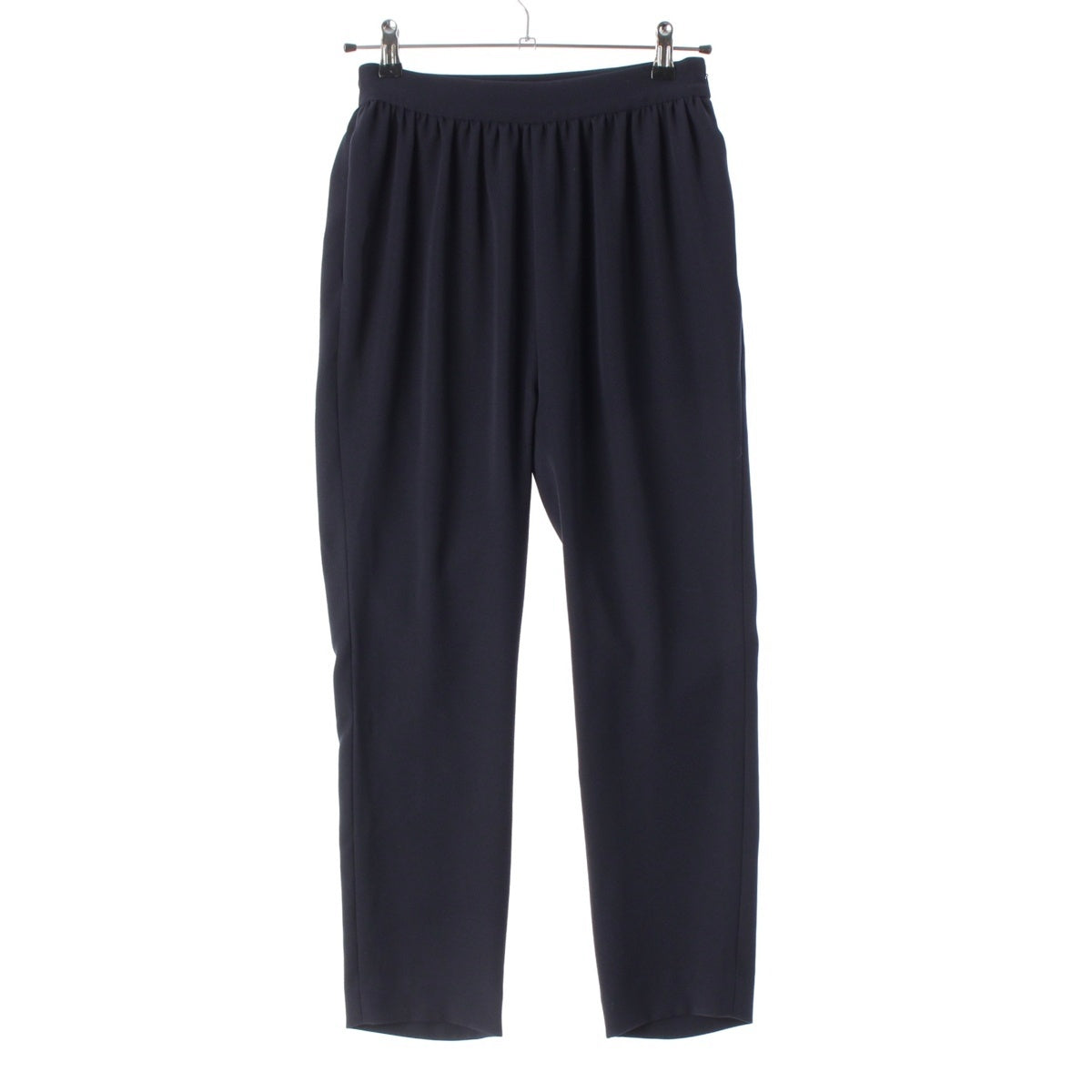 YOKO CHAN polyester High-waisted Gathered Pants YCP-620-077 Navy 36