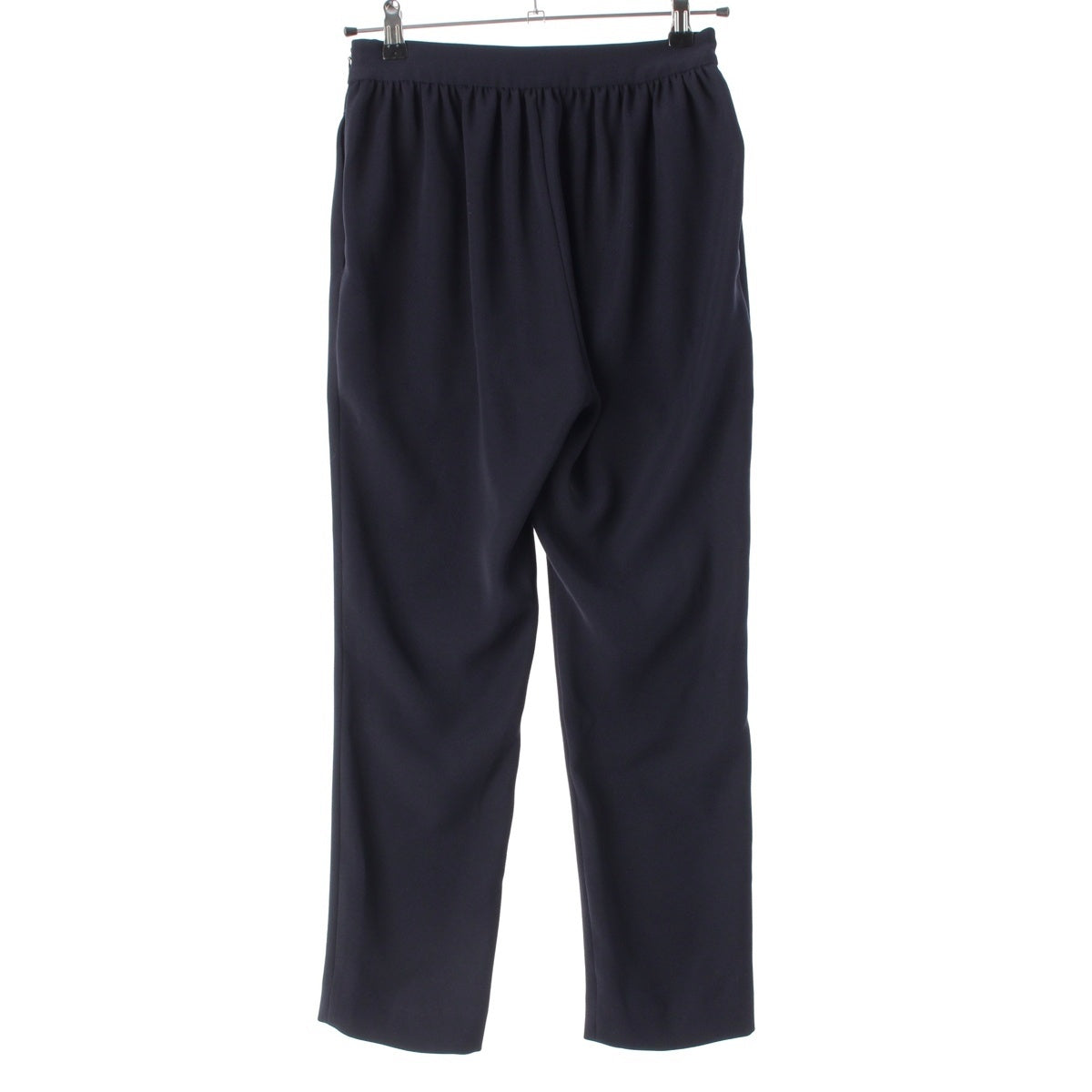 YOKO CHAN polyester High-waisted Gathered Pants YCP-620-077 Navy 36