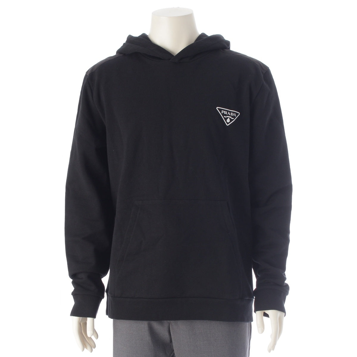 PRADA cotton logo Parker UJL20A black XXL
