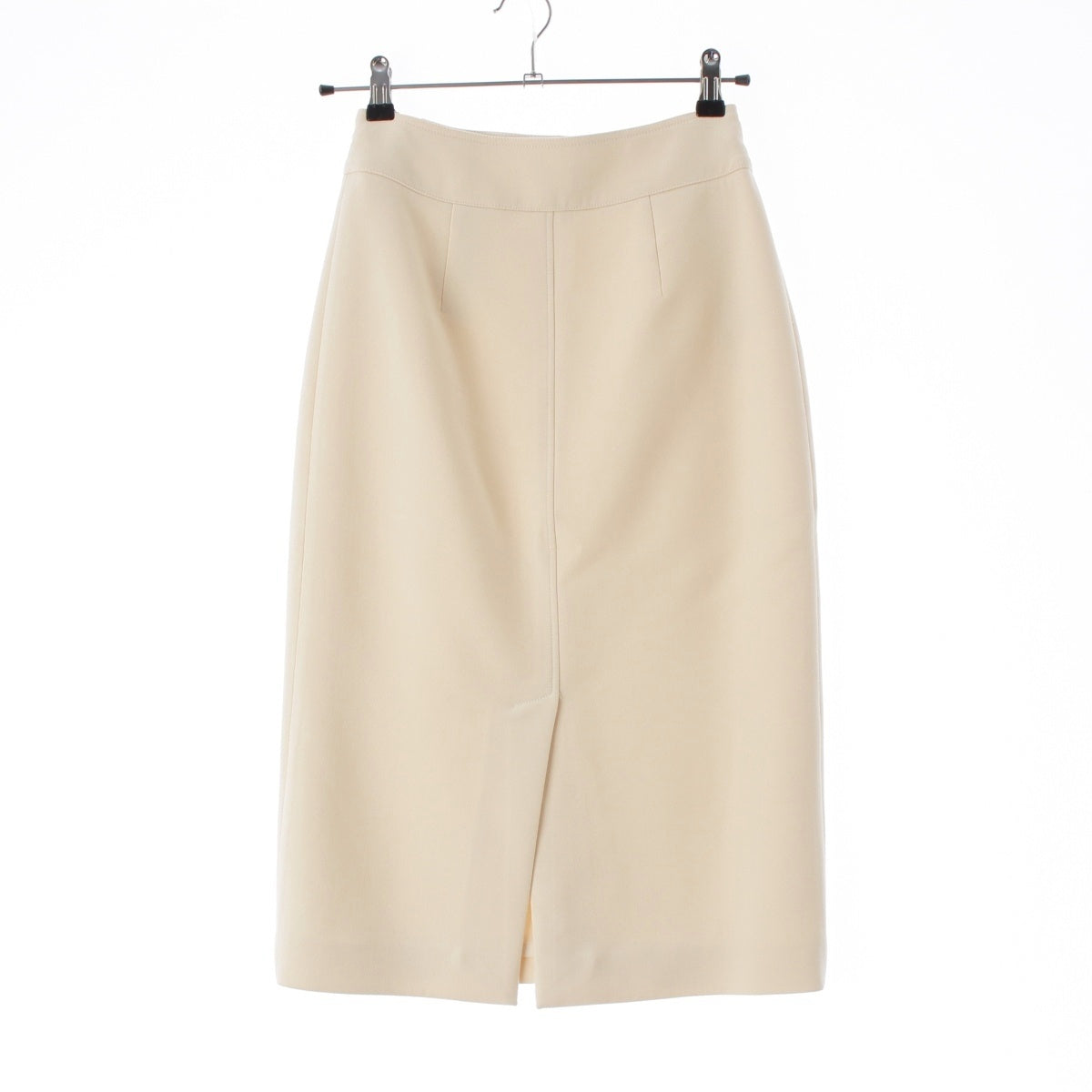 HERMES wool Chaine d'Ancre Zip Tight skirt Ivory 34
