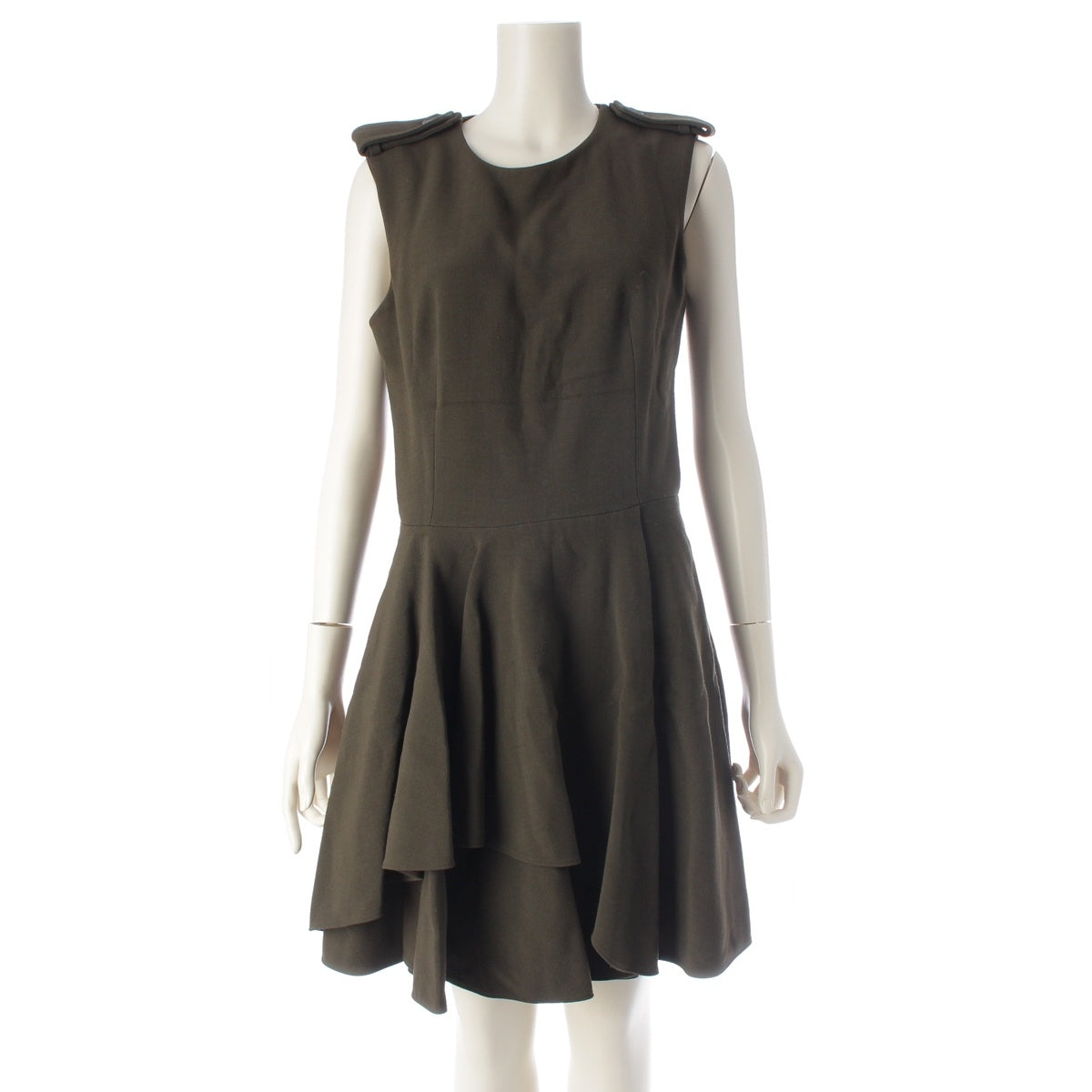 Alexander McQueen No sleeve one piece 395241 khaki 40