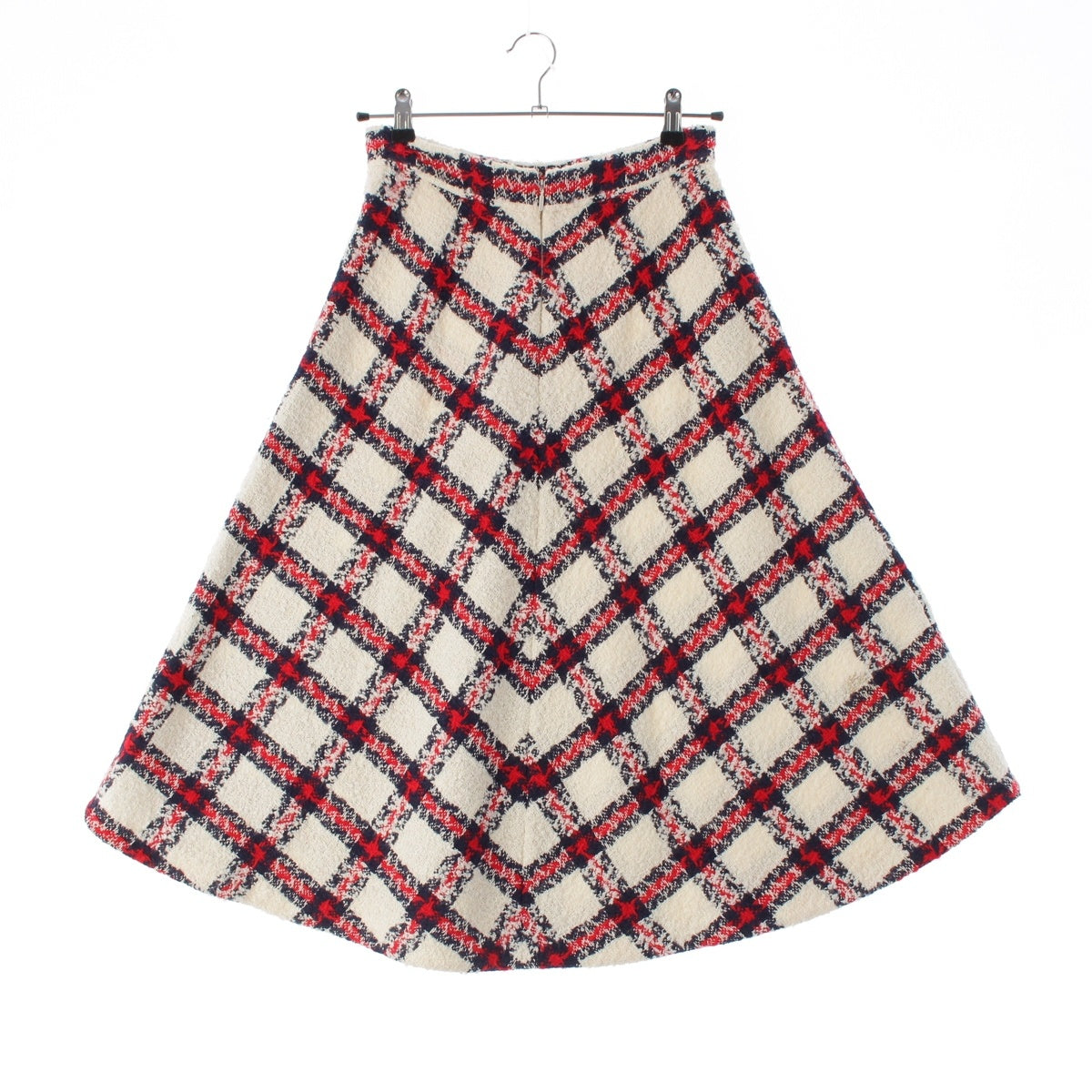 GUCCI Nylon cotton Check Pattern Tweed skirt 652128 white 40