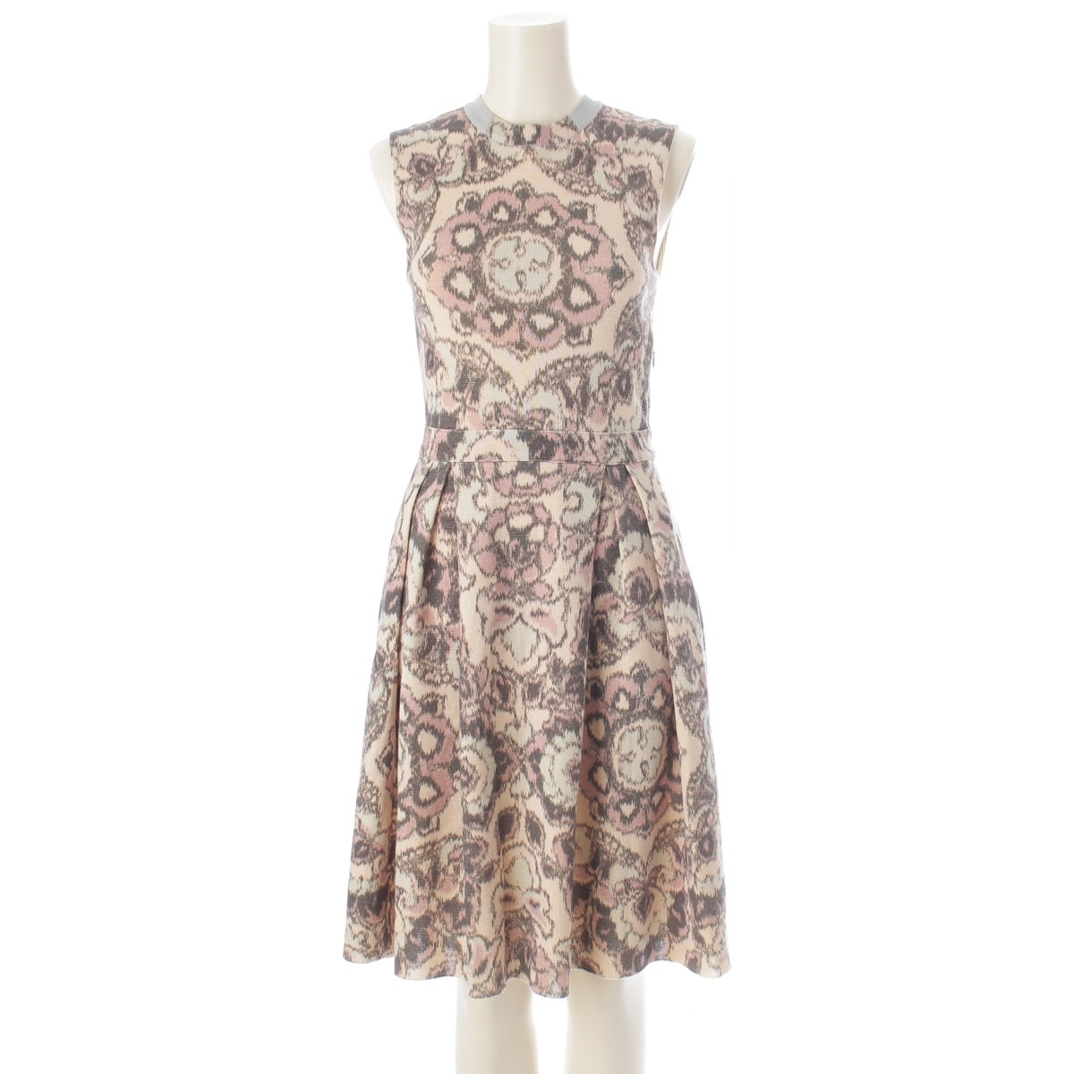 Christian Dior HIVER Wool silk graphic one piece Sleeveless dress 2H24617AM557 multicolor 36