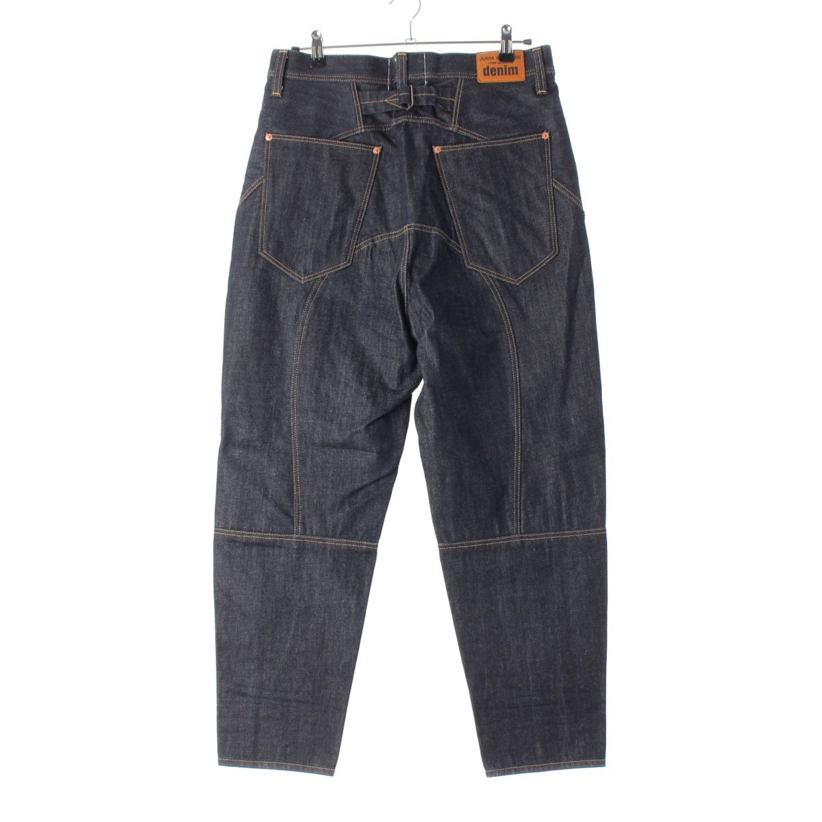 JUNYA WATANABE COMME des GARCONS Cotton denim, cowhide Cinchback Pants Bottoms XF-P403 Indigo navy S