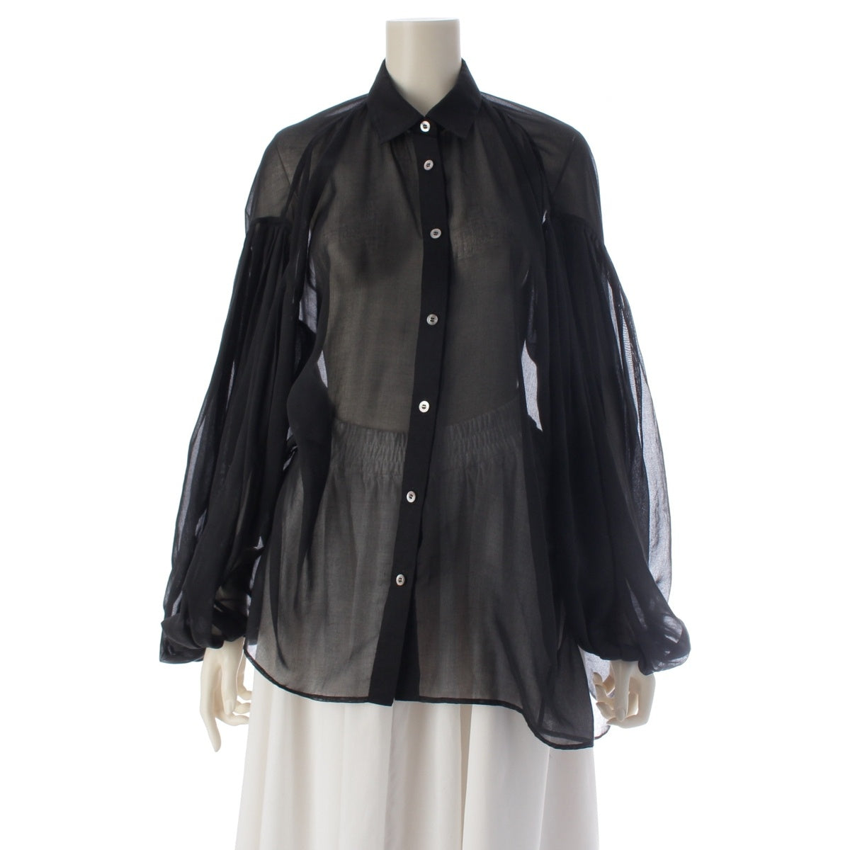 ADORE Organza Polyester Gathered sleeve blouse tops 531-3110603 black 38