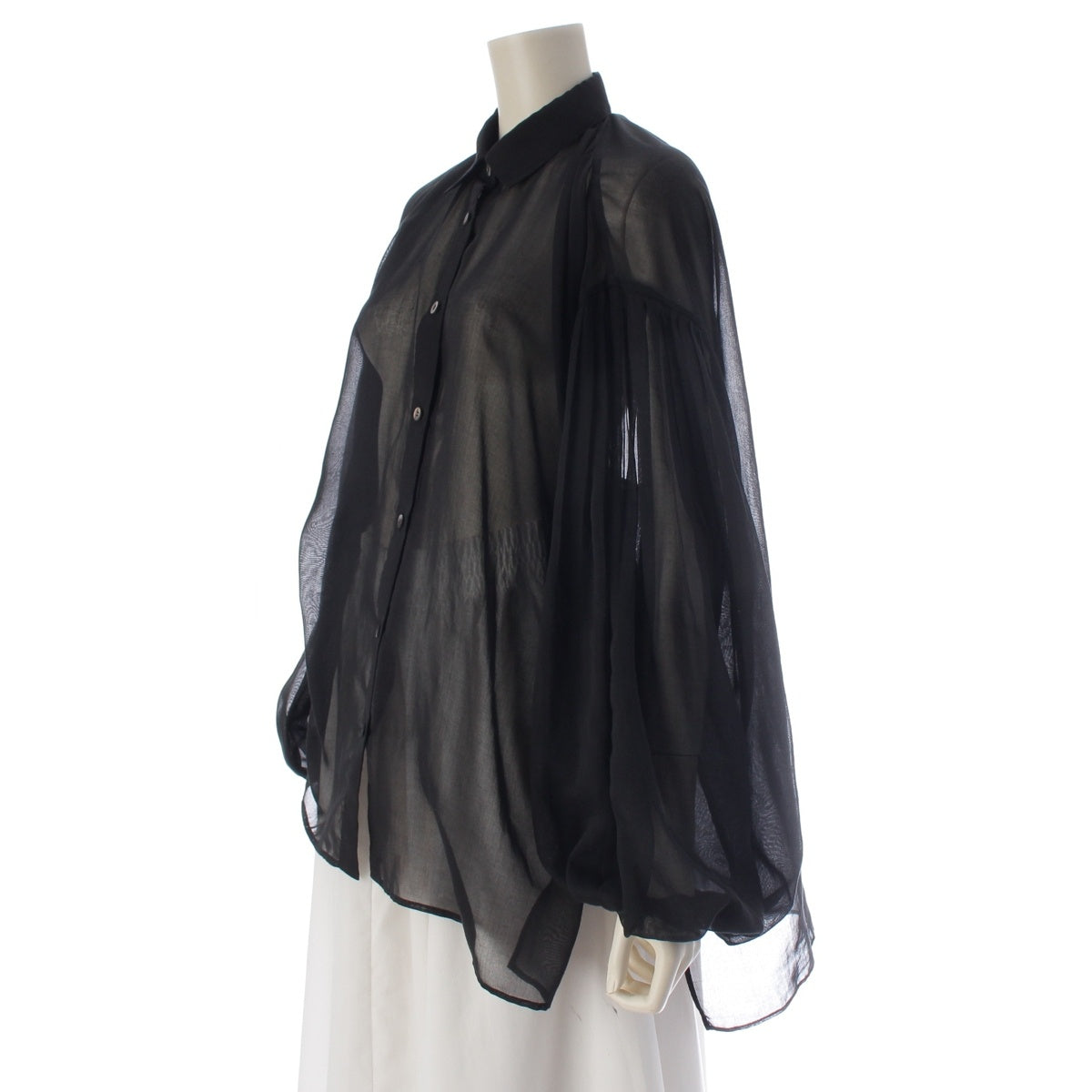 ADORE Organza Polyester Gathered sleeve blouse tops 531-3110603 black 38