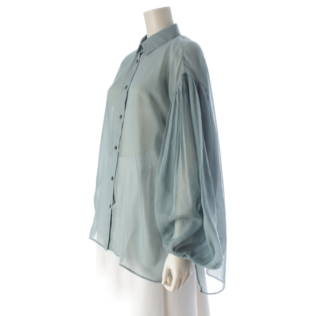 ADORE Organza Gathered Sleeves blouse Tops shirt 531-3110603 Blue green 38