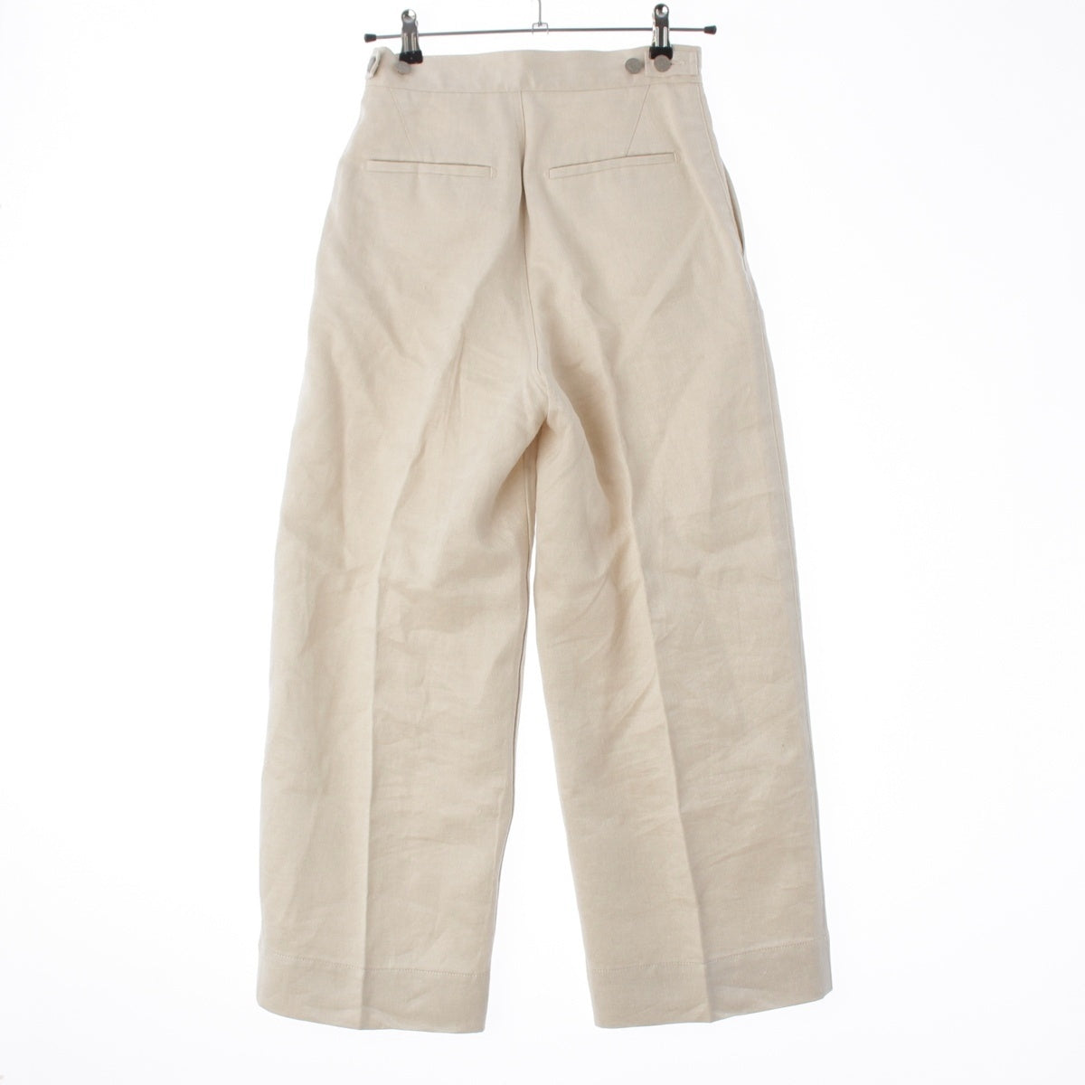 Drawer linen Two-pleat tapered trousers Pants Bottoms 6514-236-1402 Ivory 36