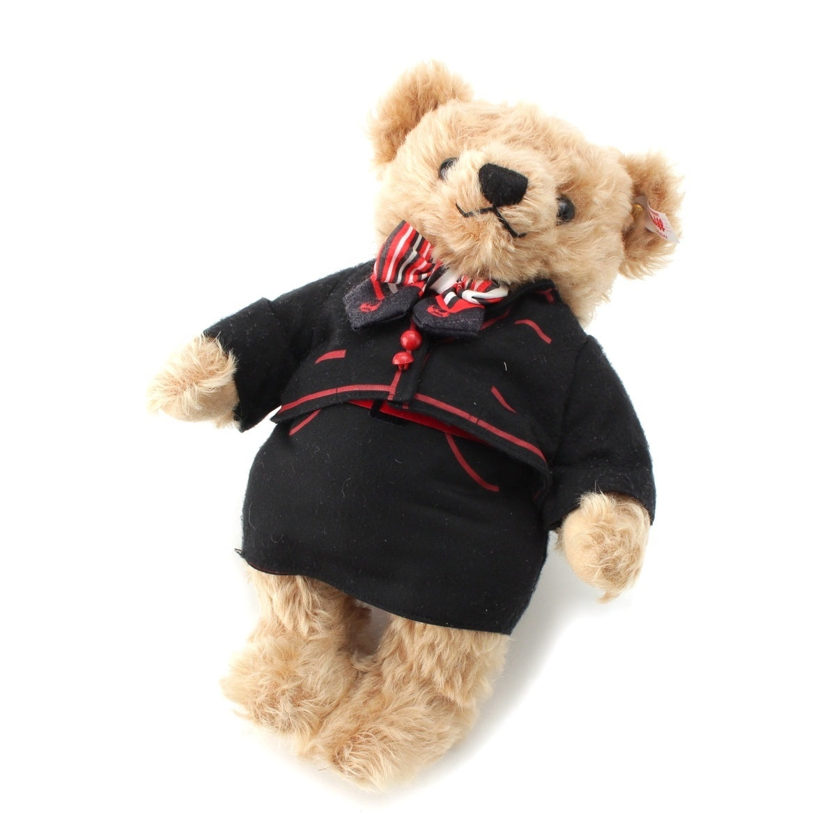 Steiff JAL Cabin attendant uniform, teddy bear, No. 248 Toys Plush Doll Brown black