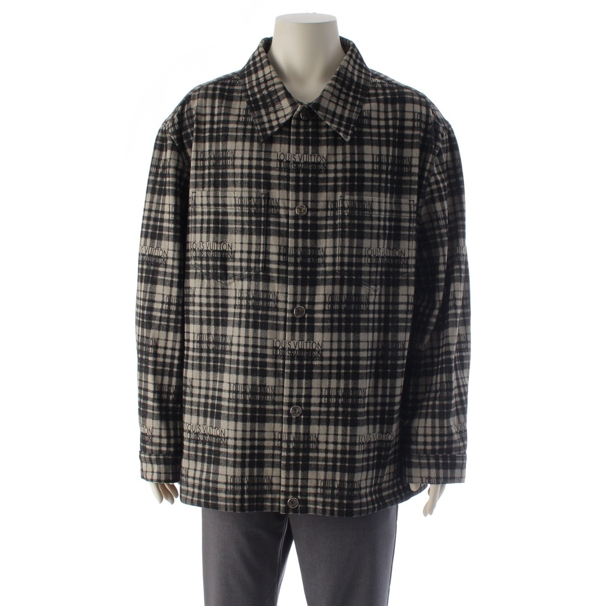 LOUIS VUITTON cotton Logo Over Long sleeve shirt RM232 Black series 56