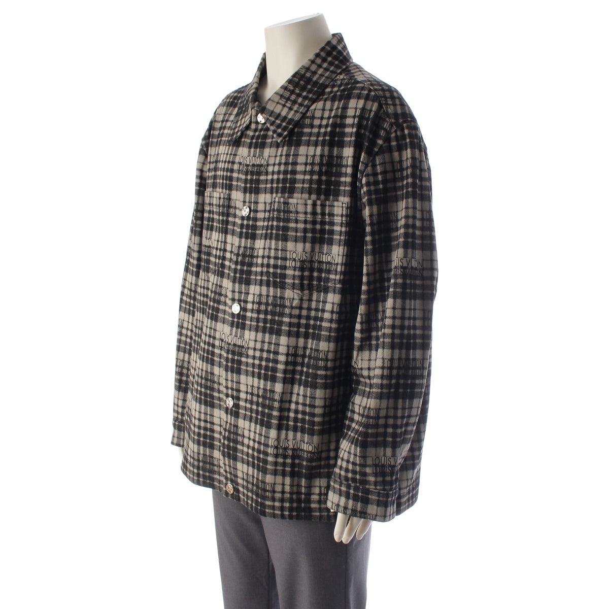 LOUIS VUITTON cotton Logo Over Long sleeve shirt RM232 Black series 56