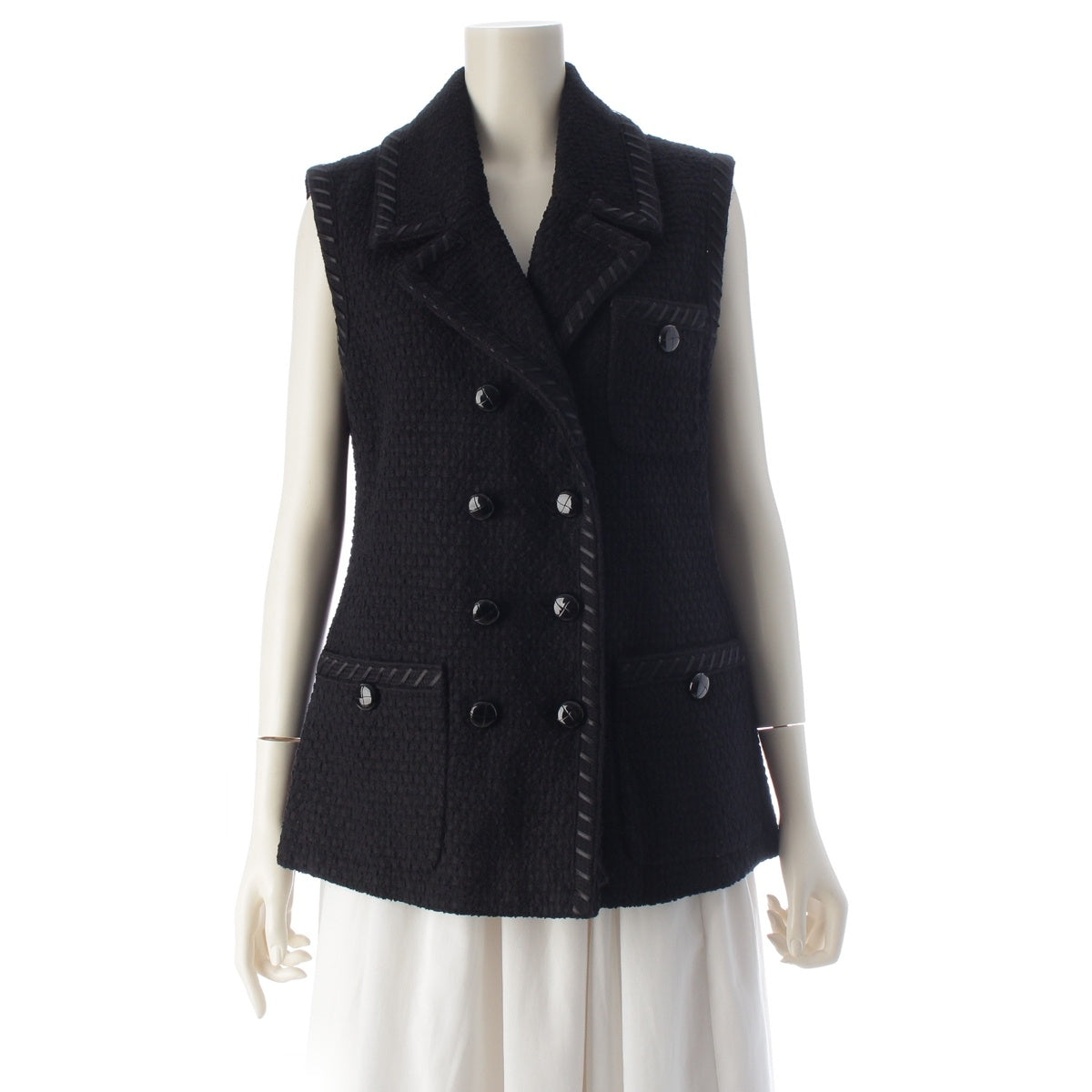 GUCCI Tweed vest Best 702819 black 44