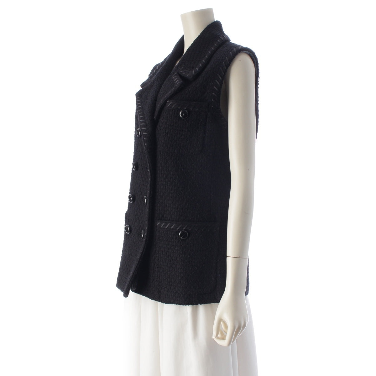 GUCCI Tweed vest Best 702819 black 44