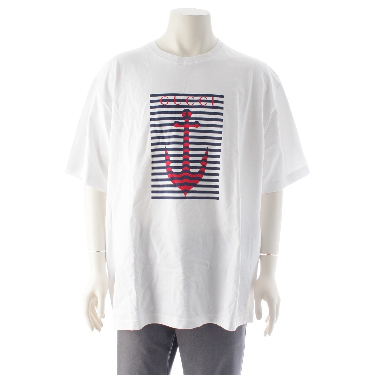 GUCCI cotton Logo print Short sleeve T-shirt 796395 white XXXL