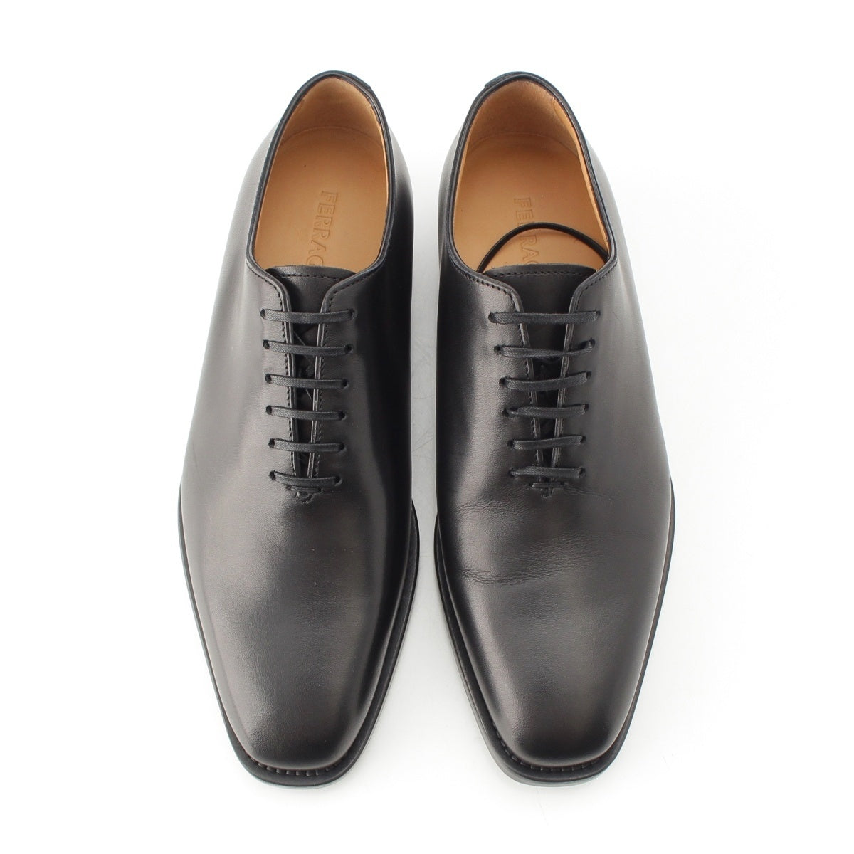 Salvatore Ferragamo GEOFFREY leather Leather plain toe lace-up dress shoes shoes black 6 1/2C