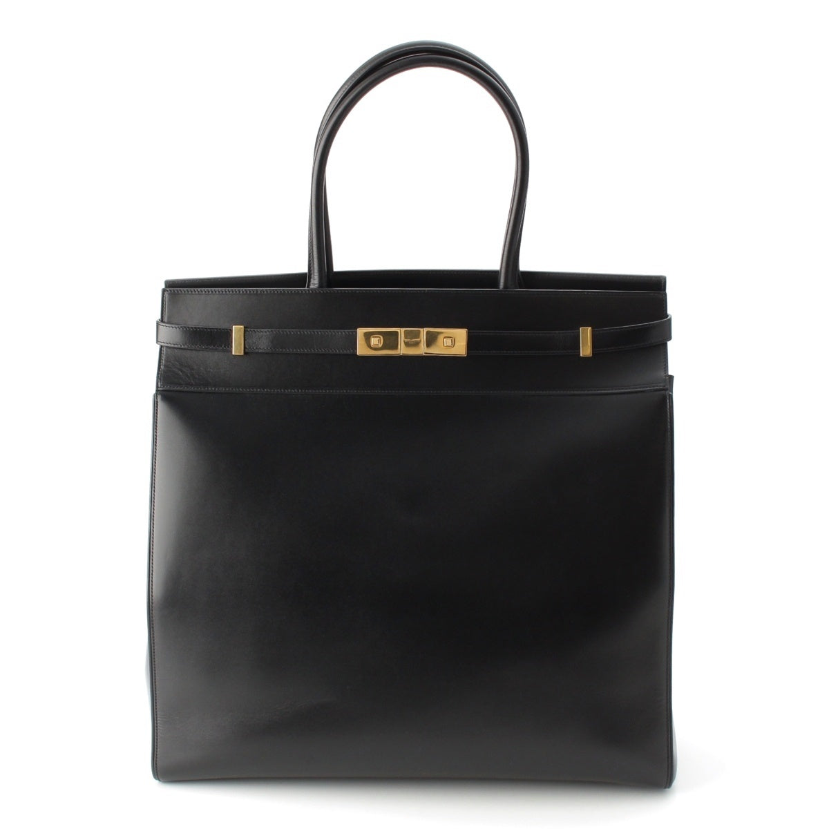 SAINT LAURENT Manhattan Laser Tote Bag Gold Metal 757302 black