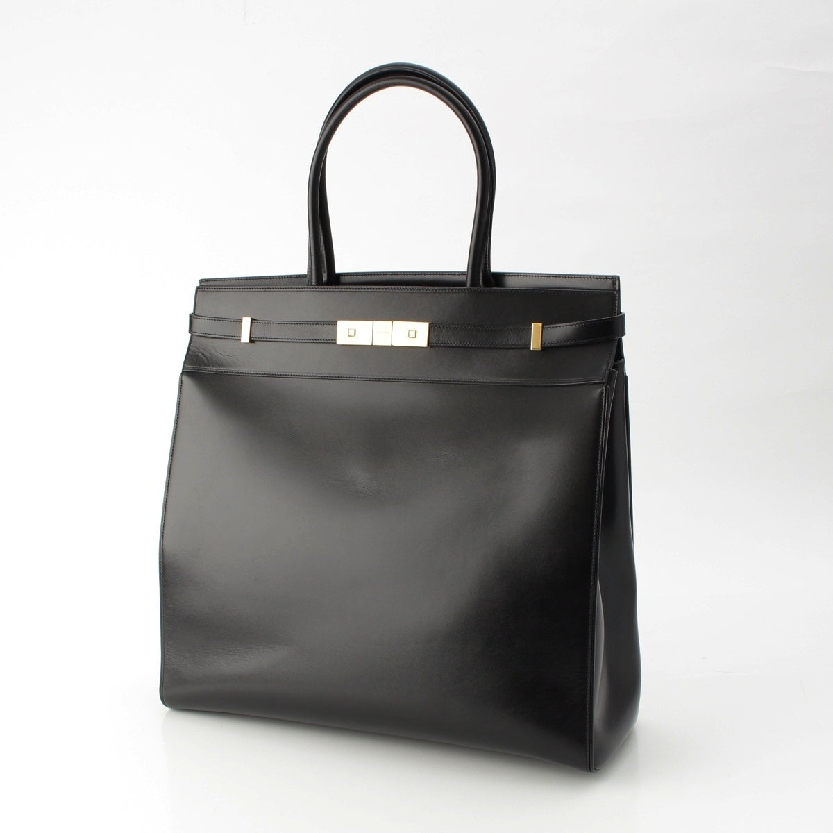 SAINT LAURENT Manhattan Laser Tote Bag Gold Metal 757302 black