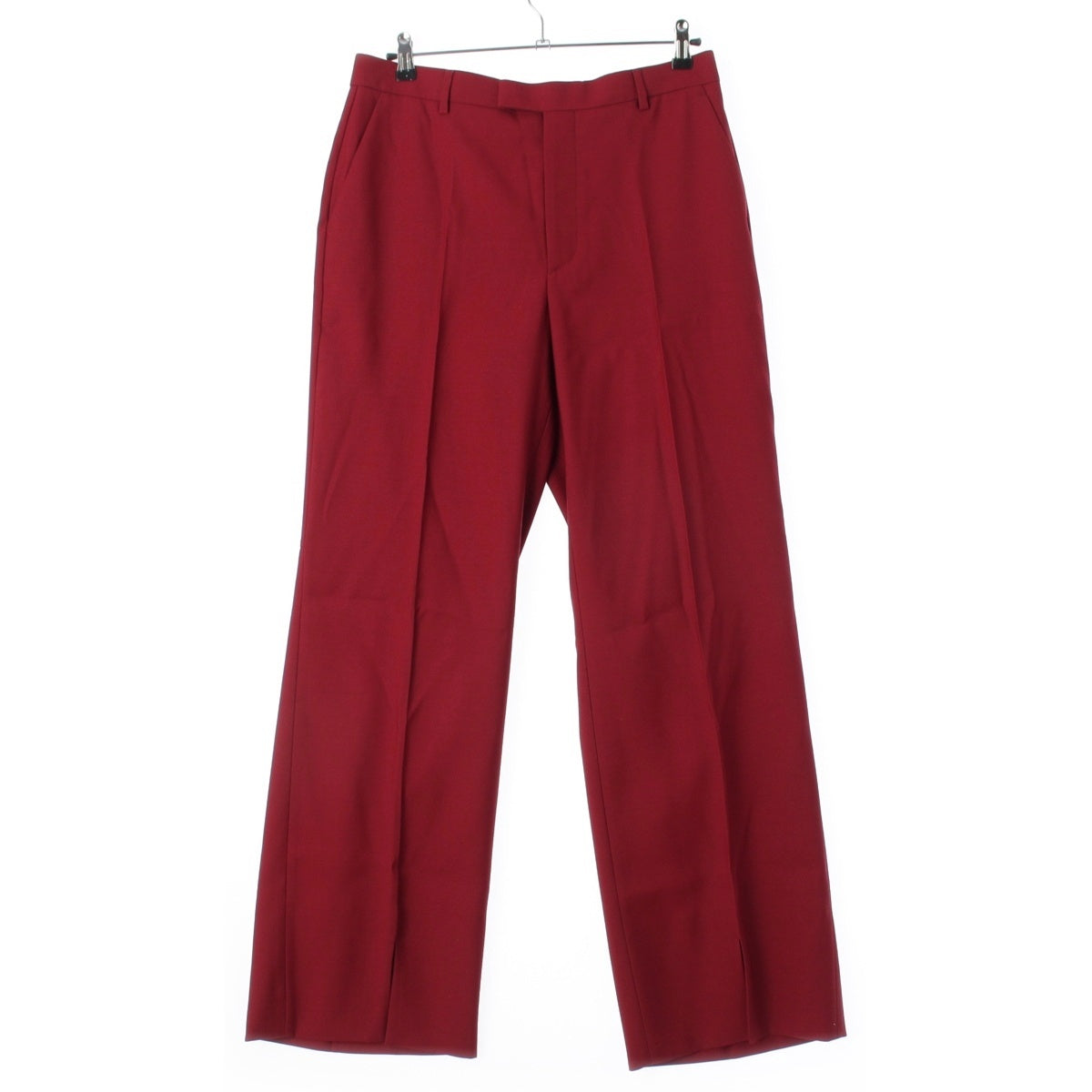 GUCCI wool Oversized, slit, center crease, single point embroidery Pants Slacks Bottoms 828769 Bordeaux 44