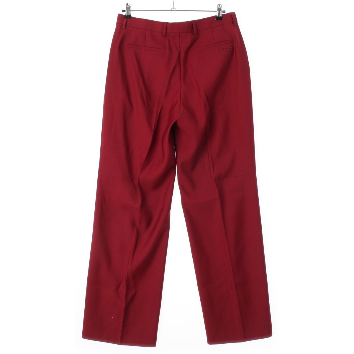 GUCCI wool Oversized, slit, center crease, single point embroidery Pants Slacks Bottoms 828769 Bordeaux 44