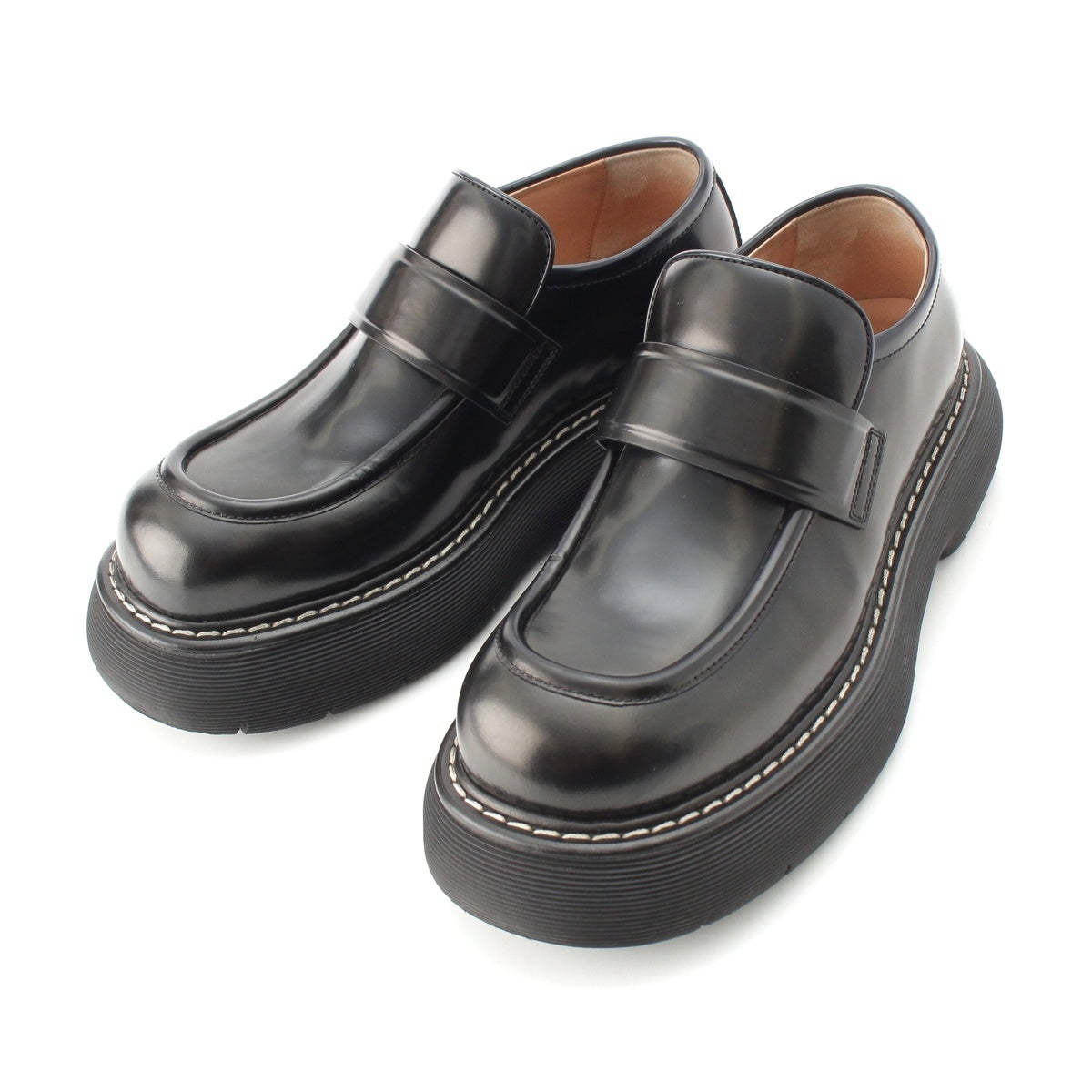 BOTTEGAVENETA Swell leather platform loafers Boots Shoes black 43