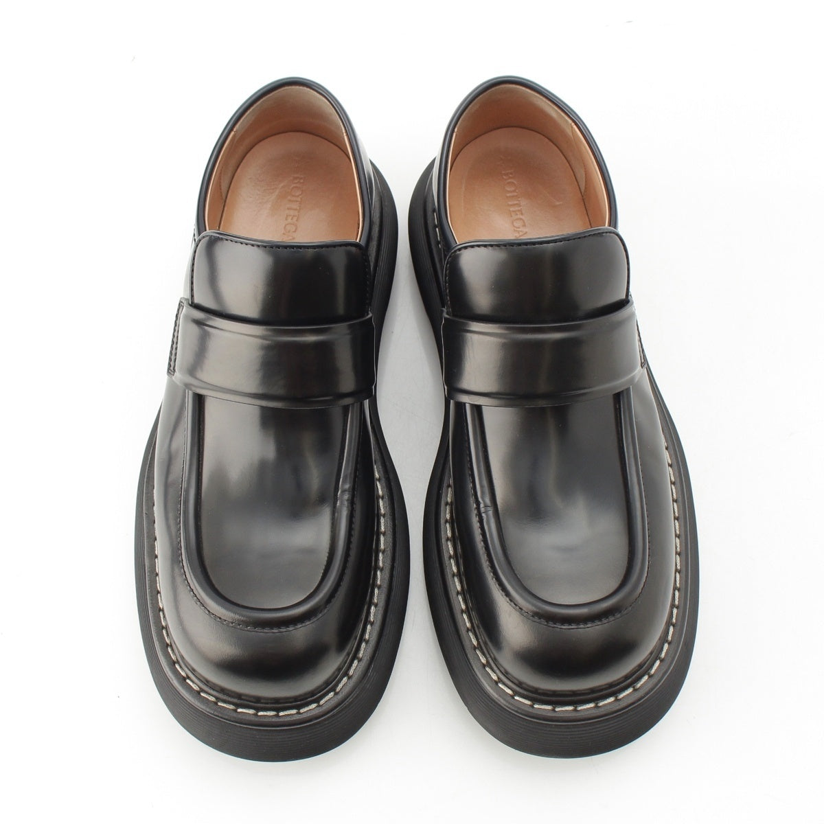 BOTTEGAVENETA Swell leather platform loafers Boots Shoes black 43