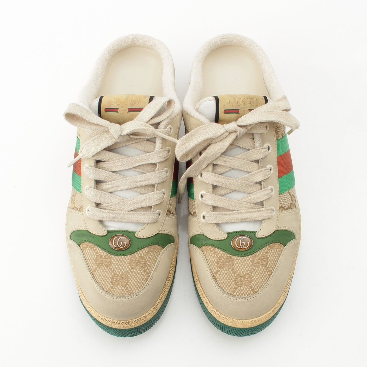 GUCCI Screener leather Mule Sandals shoes 835478 beige 8 1/2