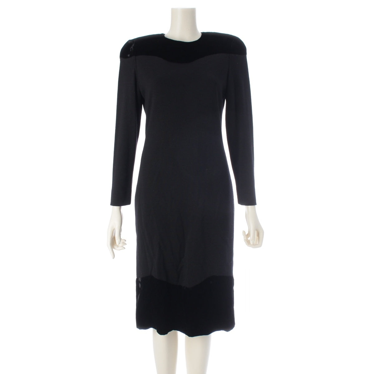 LANVIN one piece Velvet dress black 38
